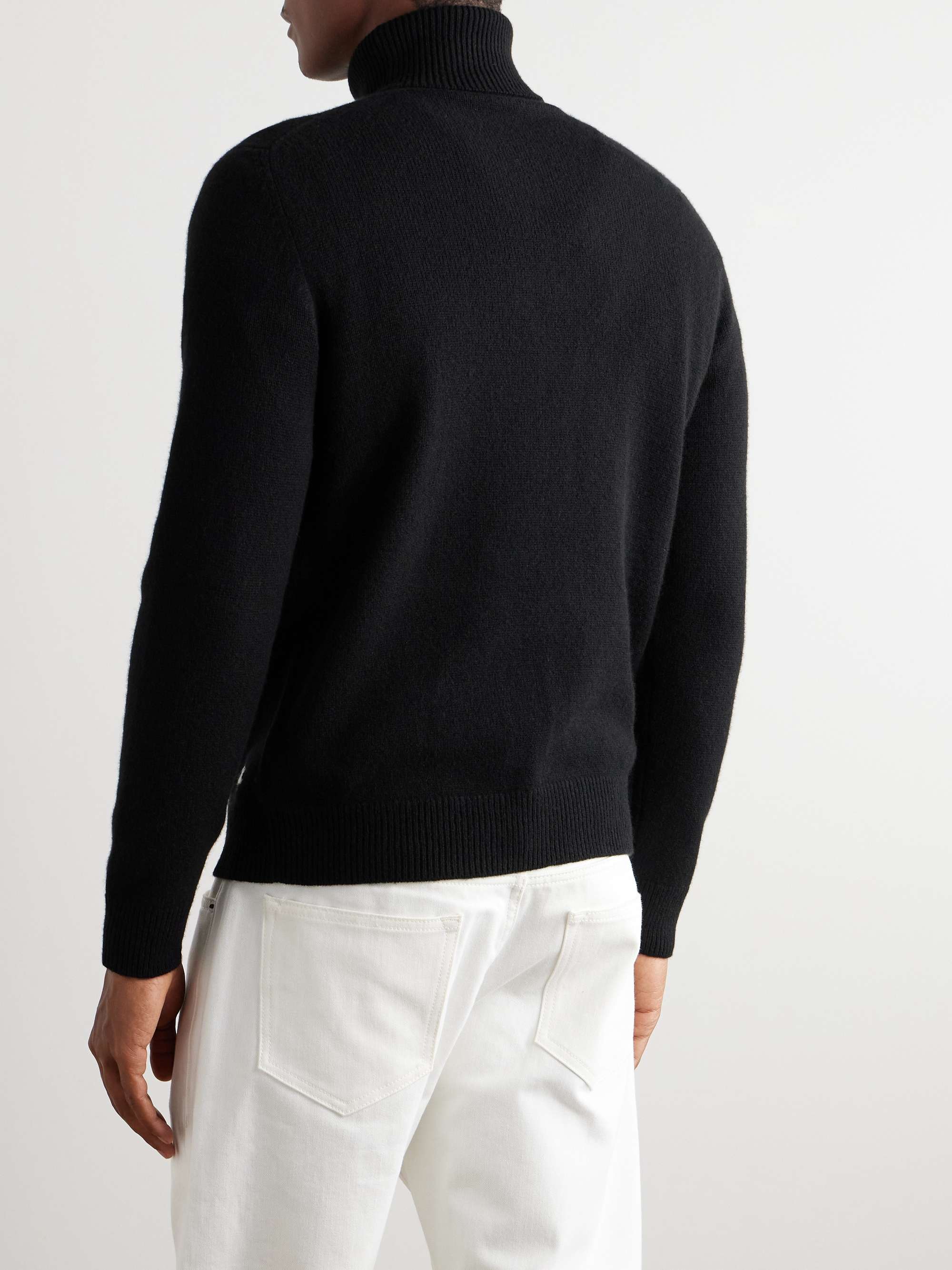 Slim-Fit Appliquéd Cashmere Rollneck Sweater view
