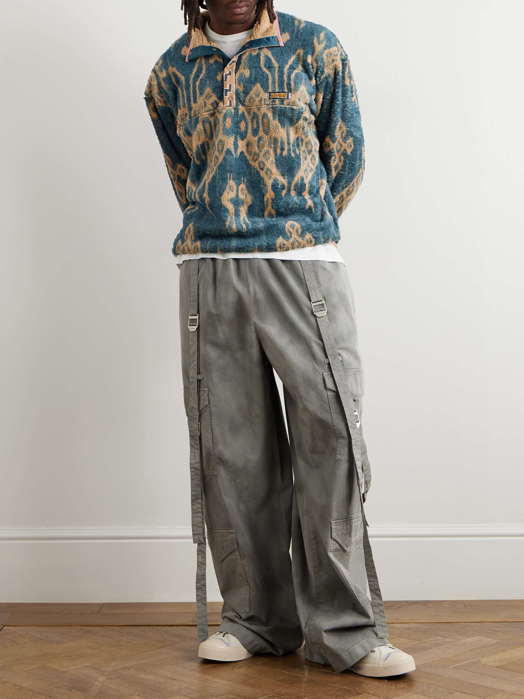 Java Kasuri Jacquard-Trimmed Printed Fleece Sweatshirt view