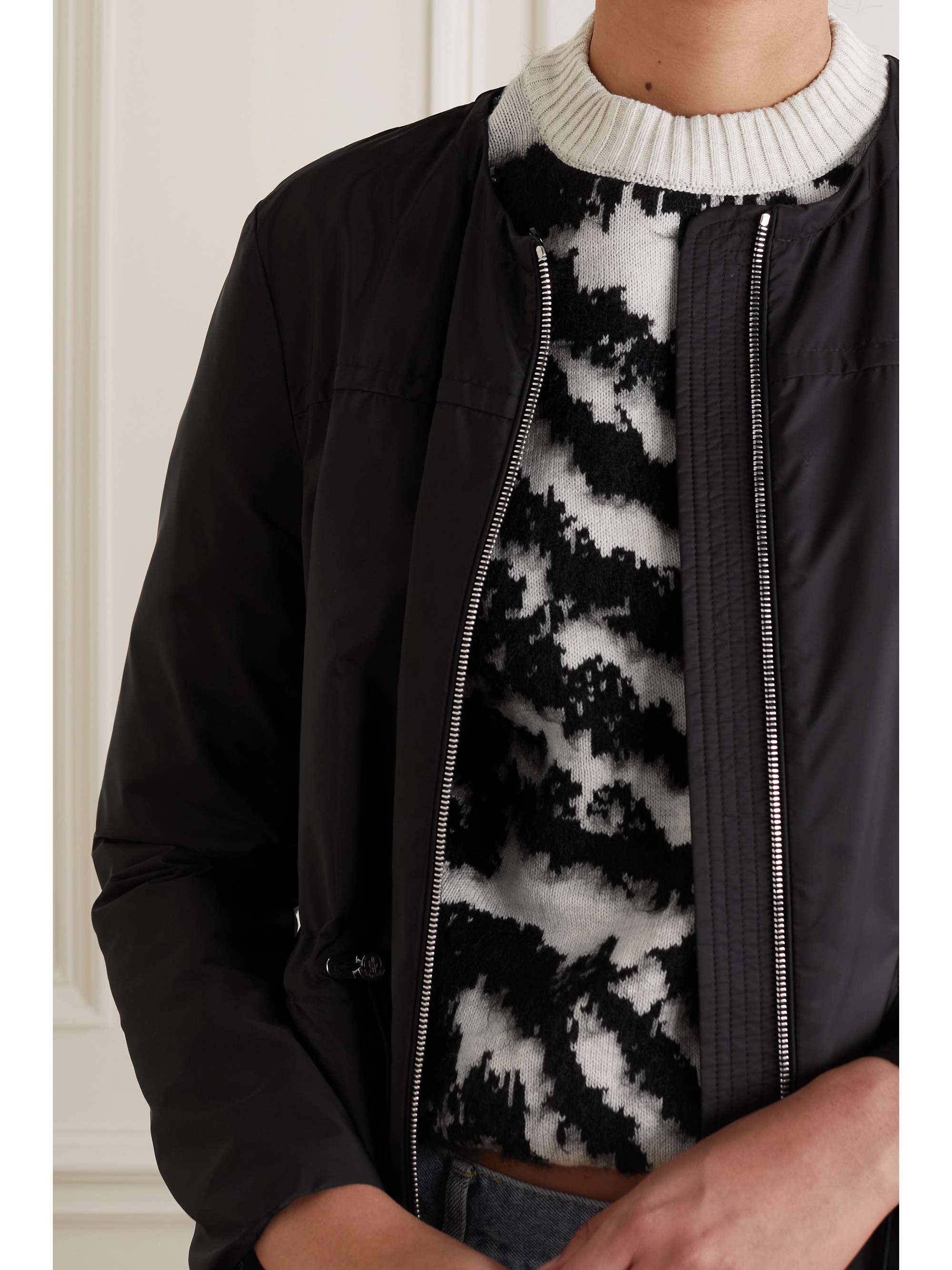 Baaba crocheted lace-trimmed shell parka view