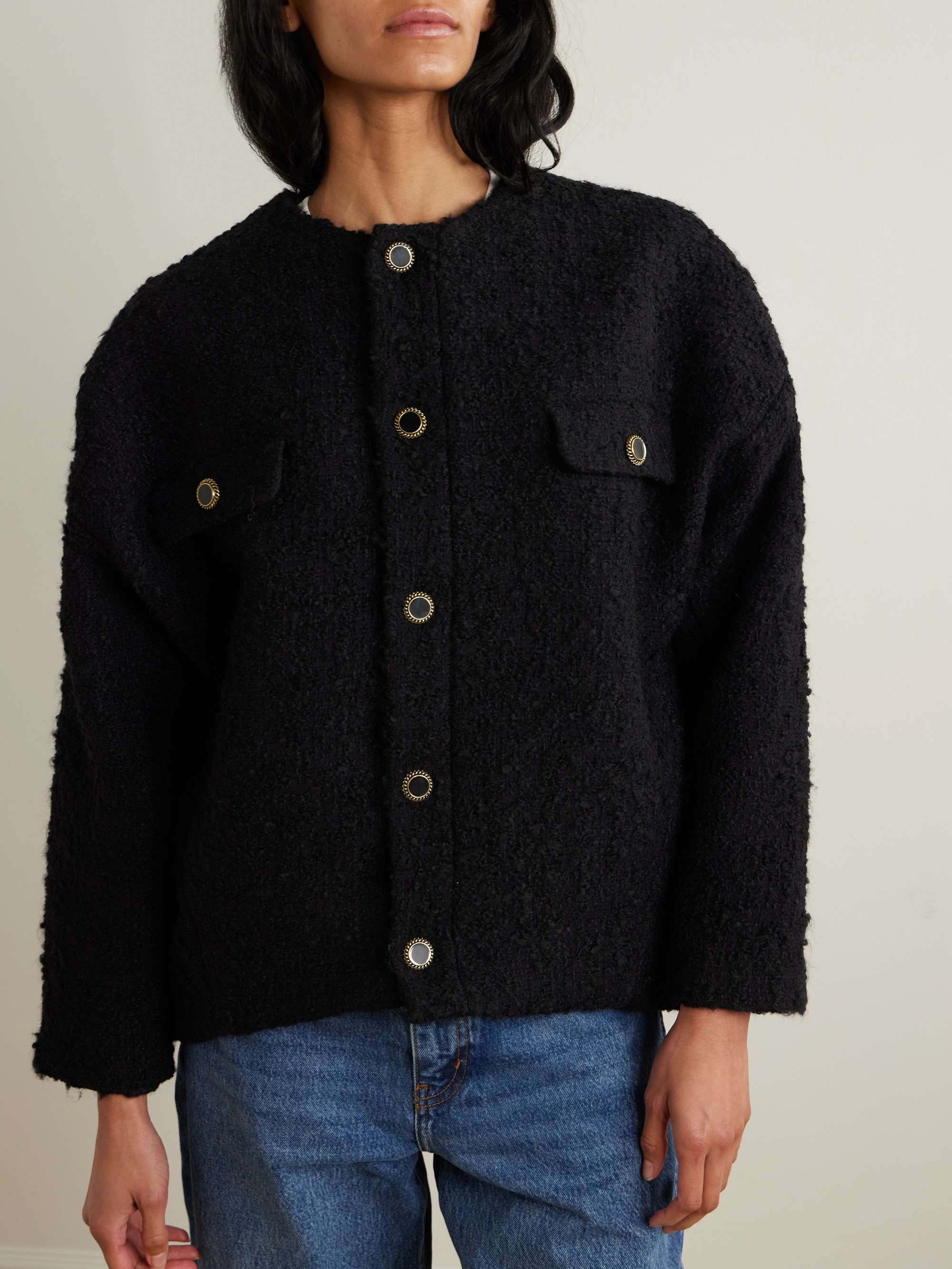Cocoon oversized cotton-blend bouclé jacket view