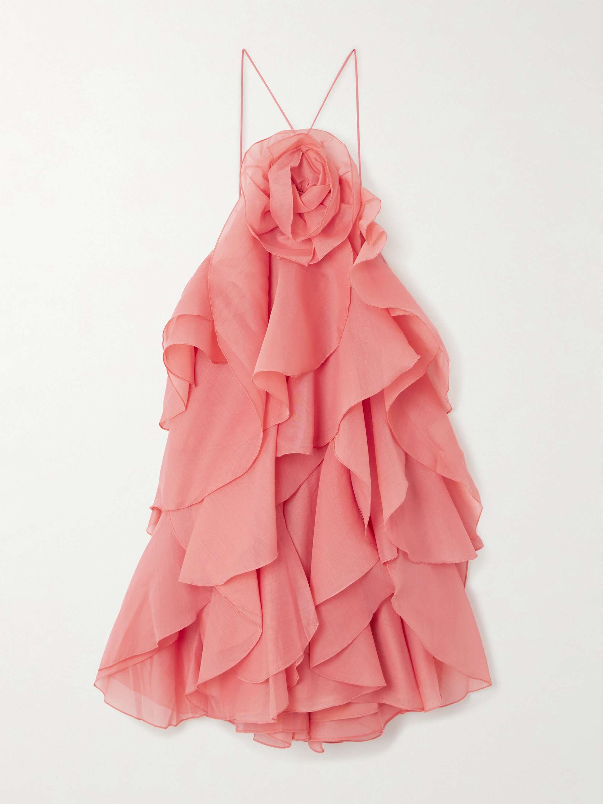 Pandorea appliquéd ruffled layered chiffon mini dress hero visual