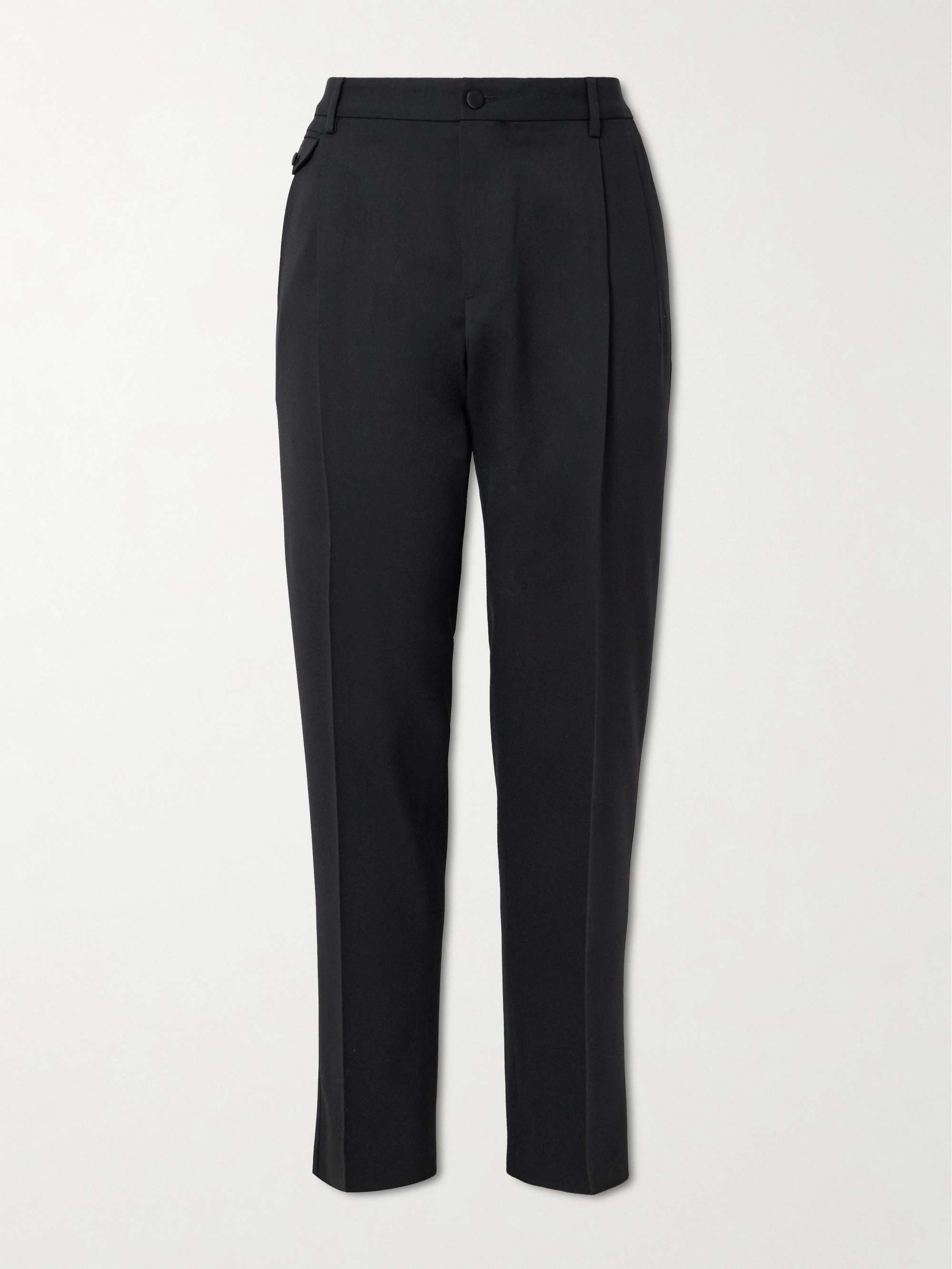 Straight-Leg Pleated Wool-Blend Twill Trousers hero visual