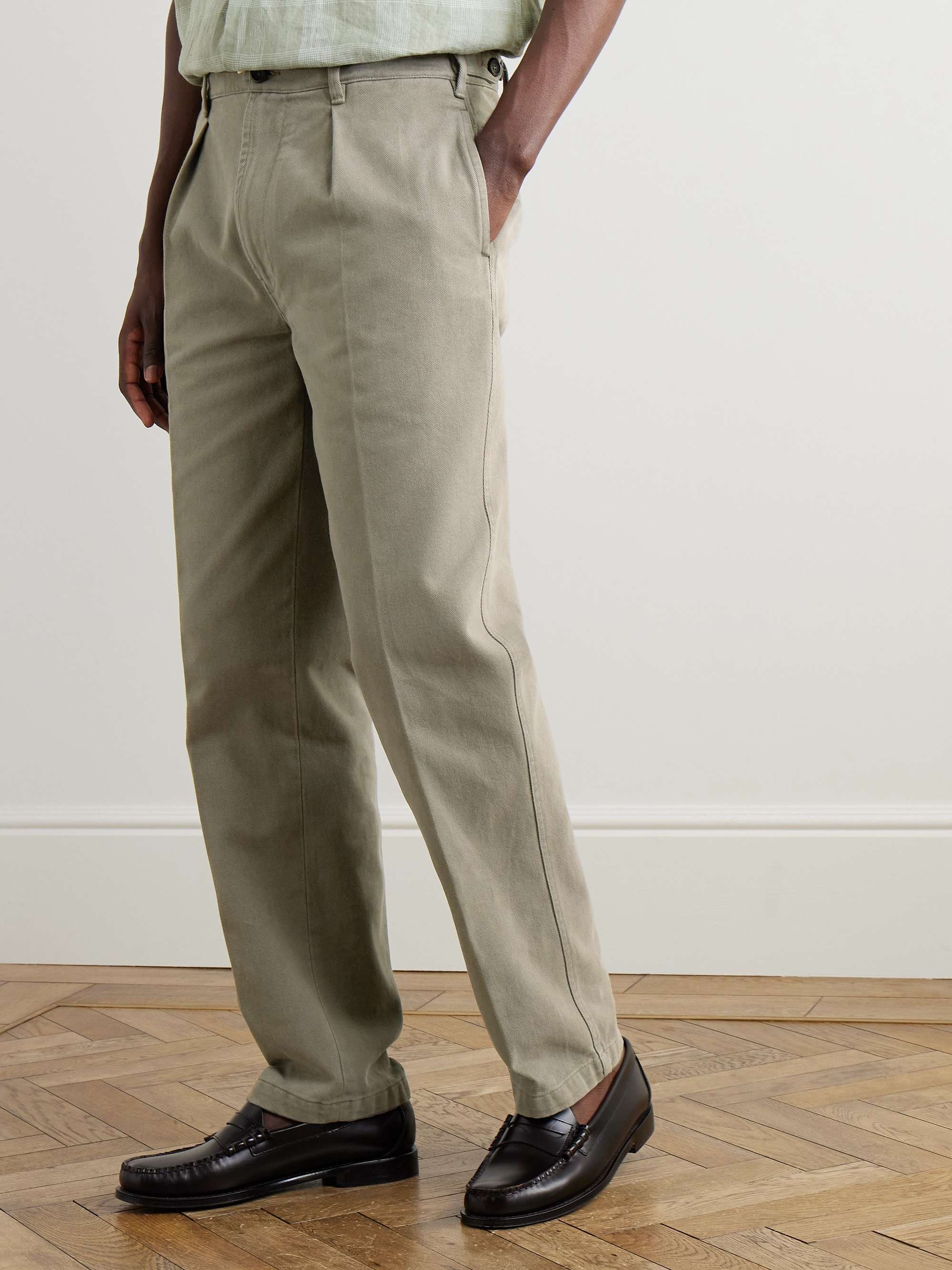Games Tapered Pleated Cotton-Twill Suit Trousers view