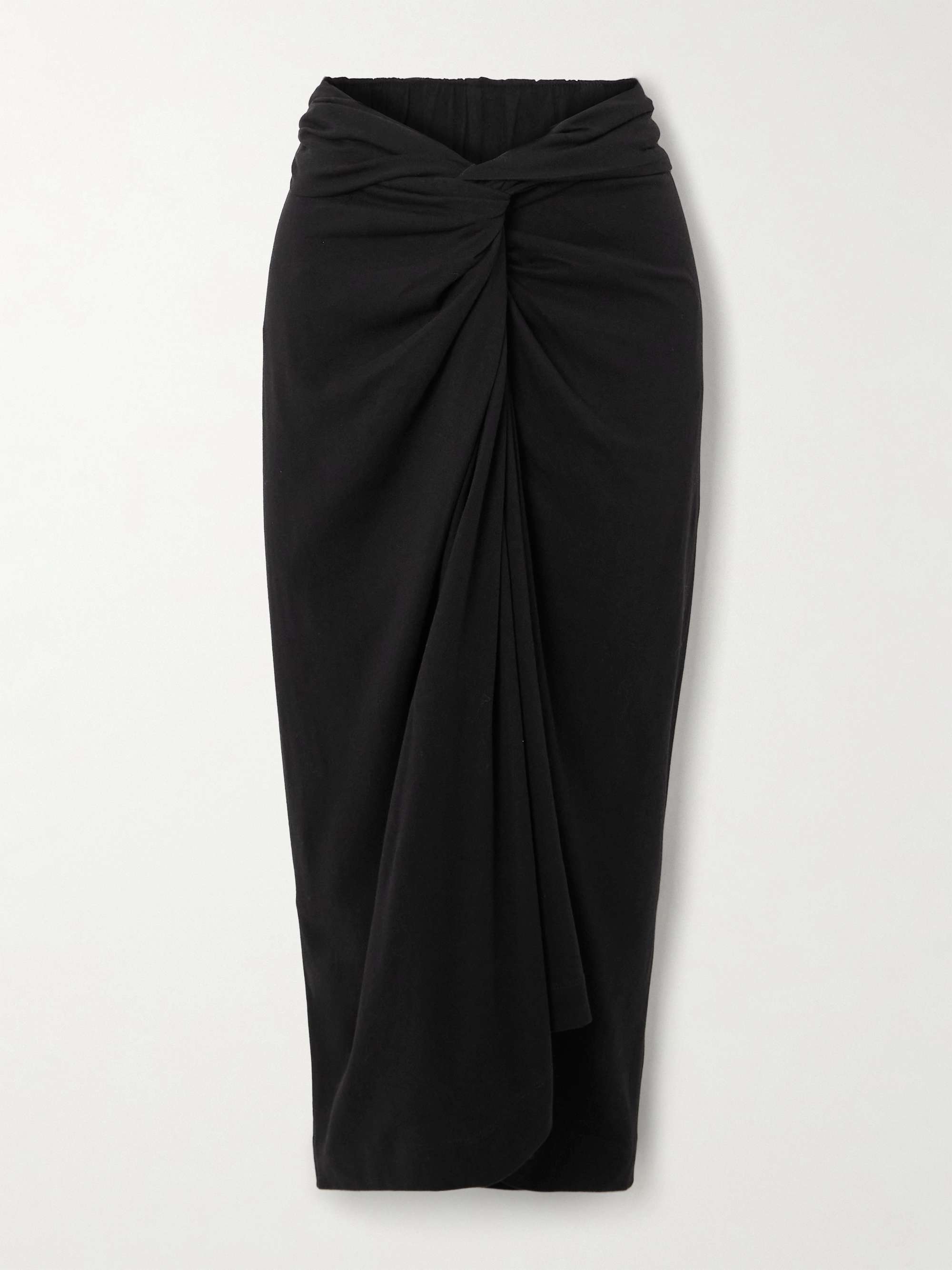 Knotted cotton-jersey midi skirt hero visual