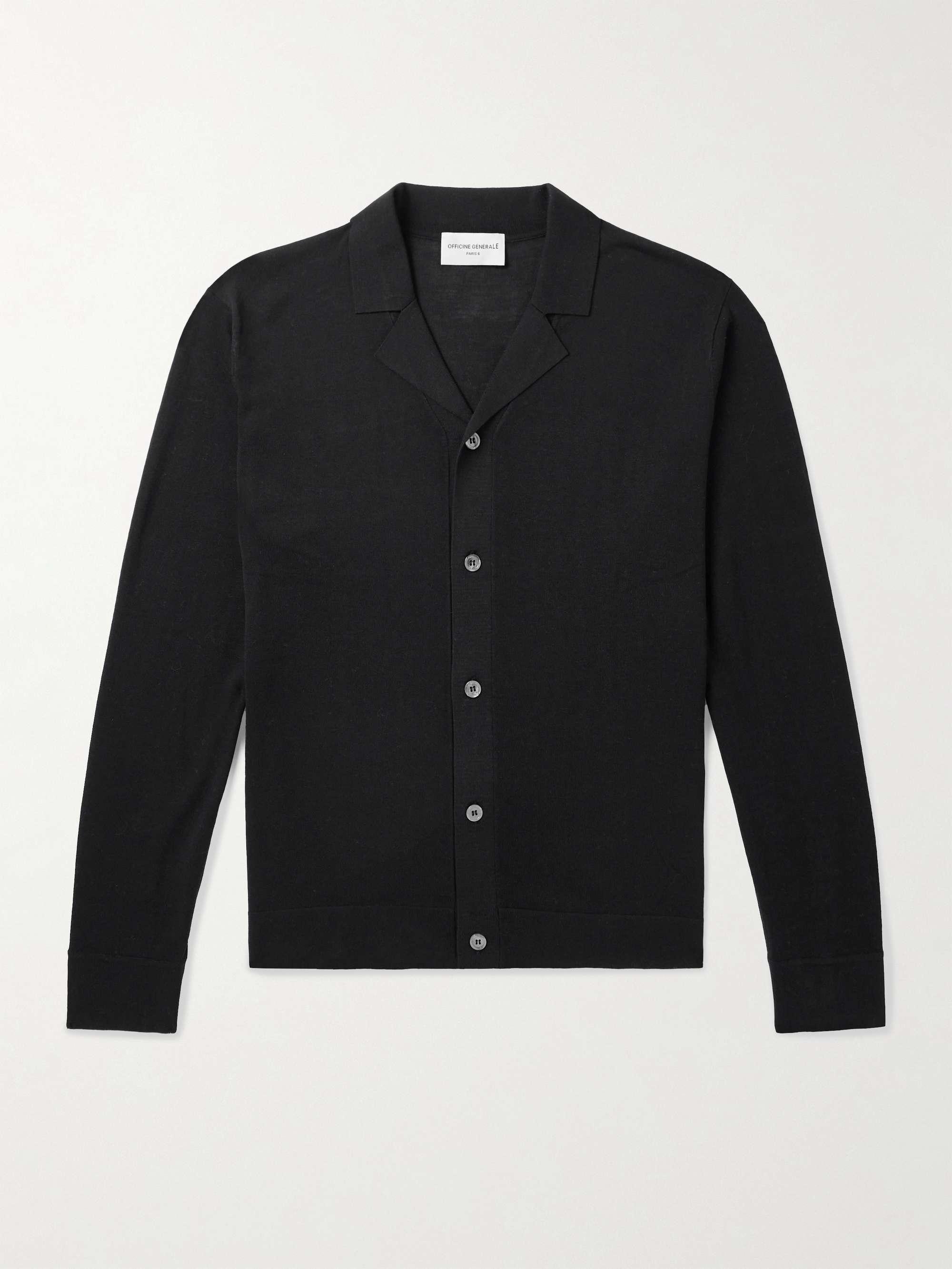 Keaton Camp-Collar Lyocell, Cotton and Silk-Blend Cardigan hero visual