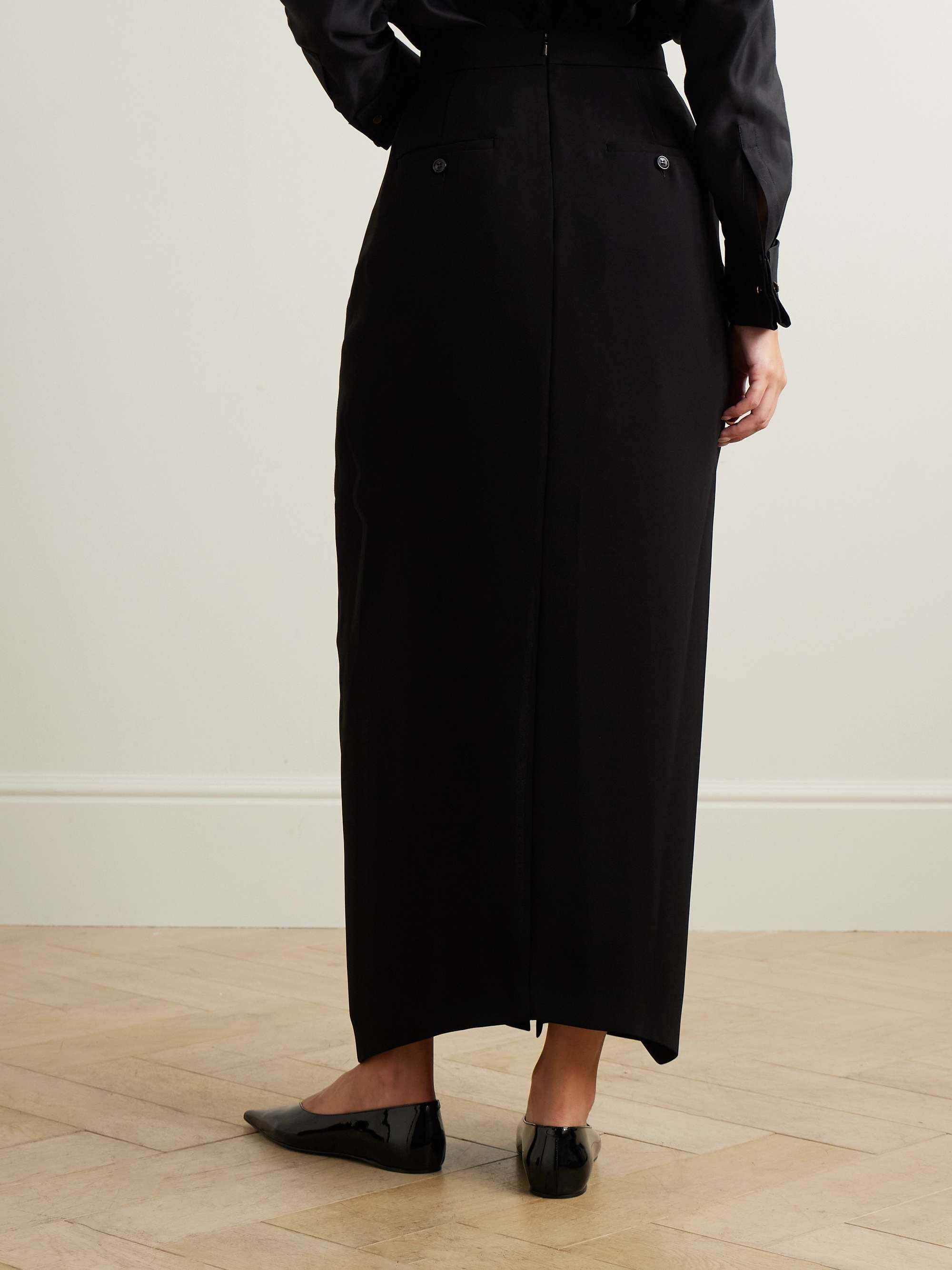 Ridente asymmetric draped jersey skirt view