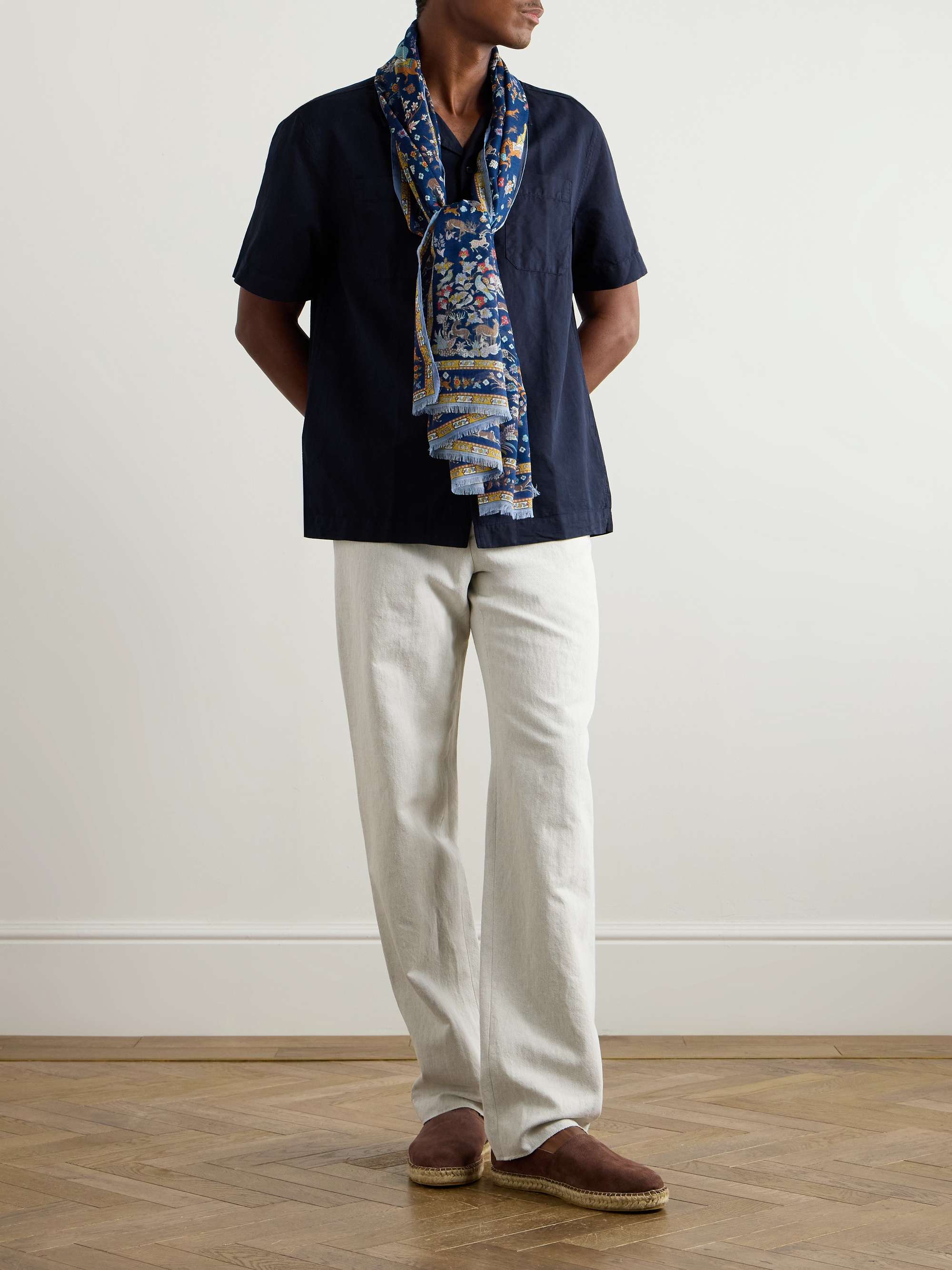 Michael 2 Convertible-Collar Cotton and Linen-Blend Twill Shirt view