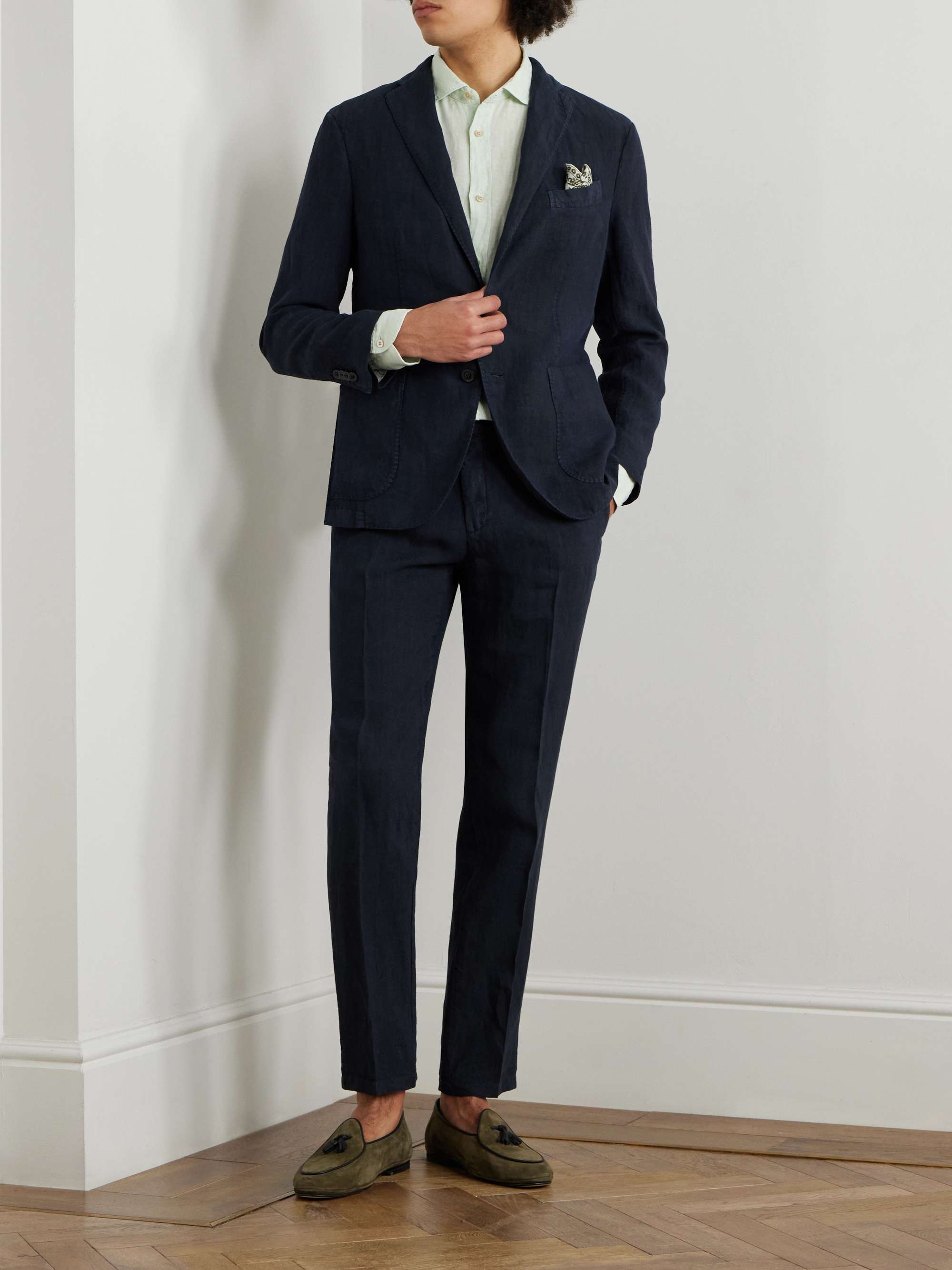 Tapered Linen Suit Trousers view