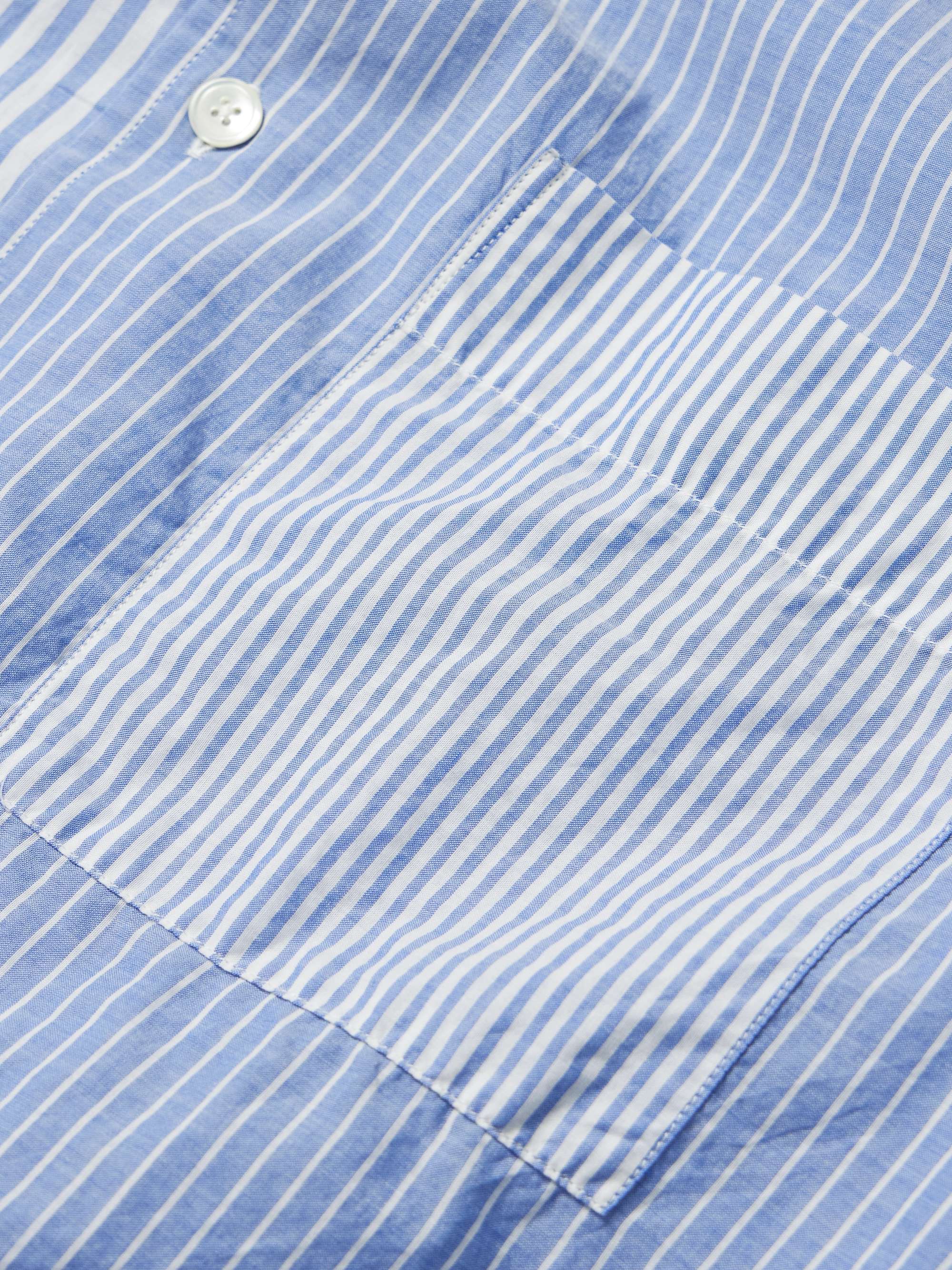 Patchwork Striped Cotton Oxford Shirt view