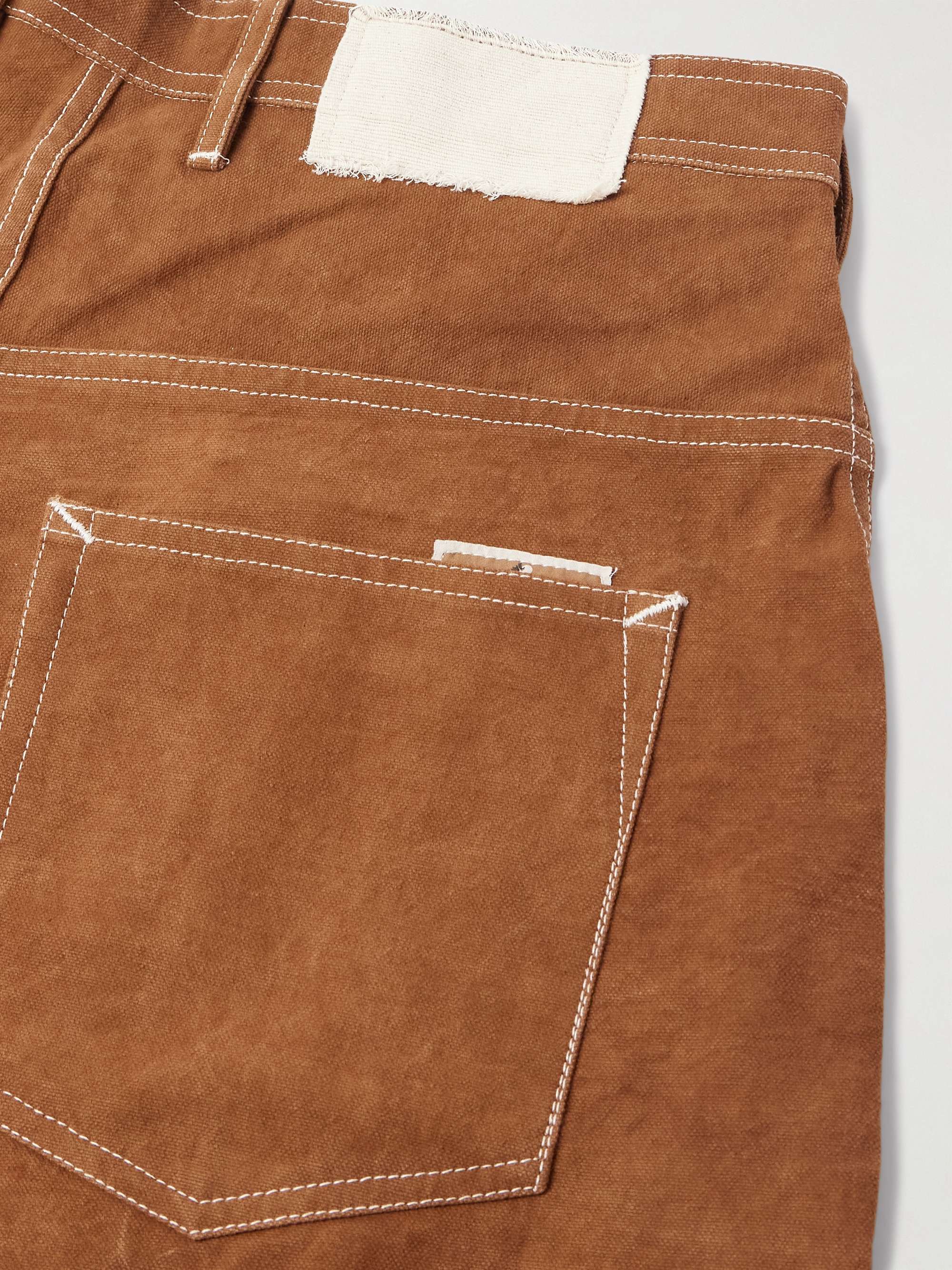 Wonky-Wear Lush Wide-Leg Pleated Organic Cotton-Canvas Trousers view