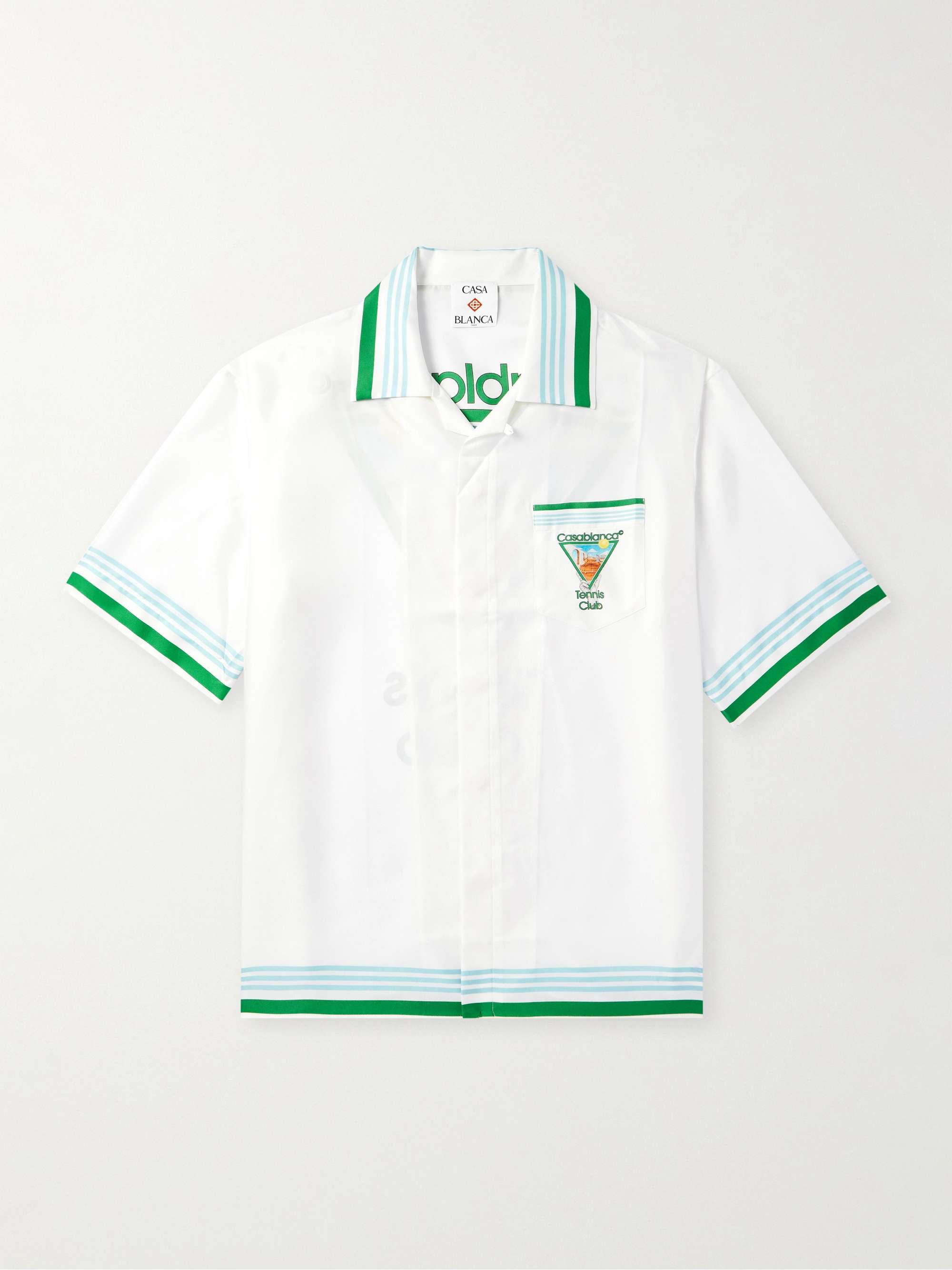 Metaphysical Tennis Icon Convertible-Collar Printed Silk-Twill Shirt hero visual