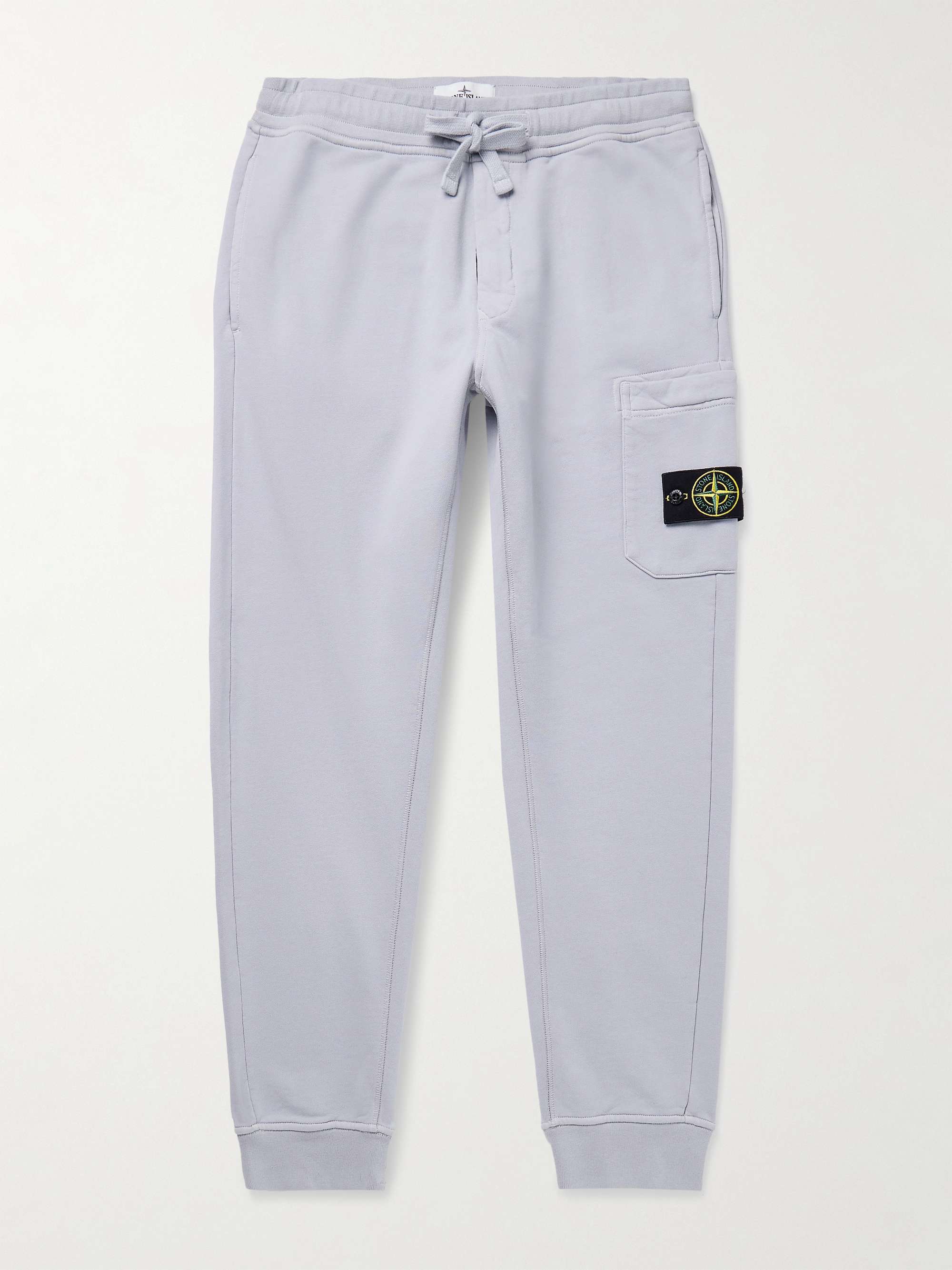 Tapered Logo-Appliquéd Garment-Dyed Cotton-Jersey Sweatpants hero visual