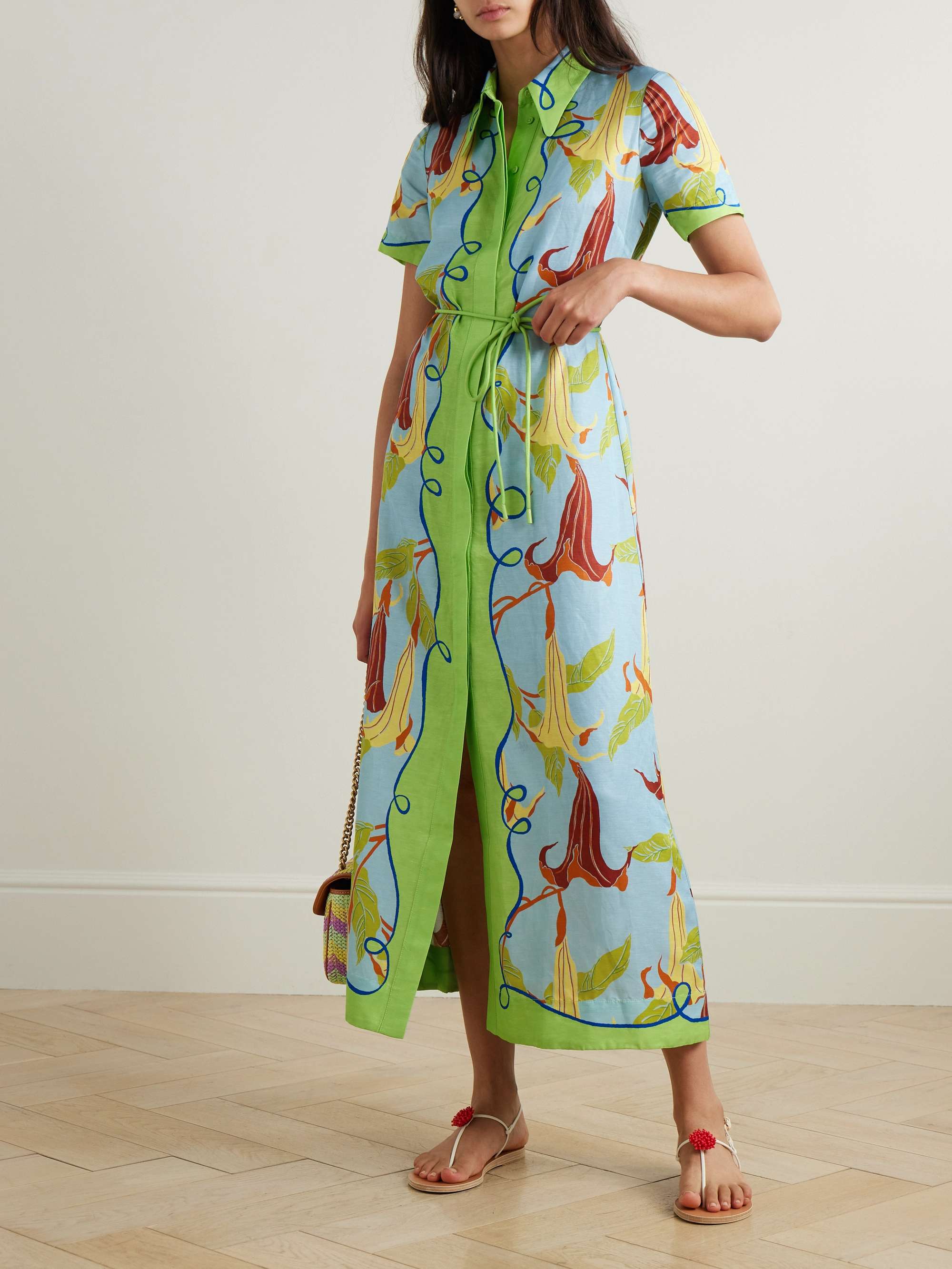 + Nadia Hernández Rafaela belted printed voile shirt dress view