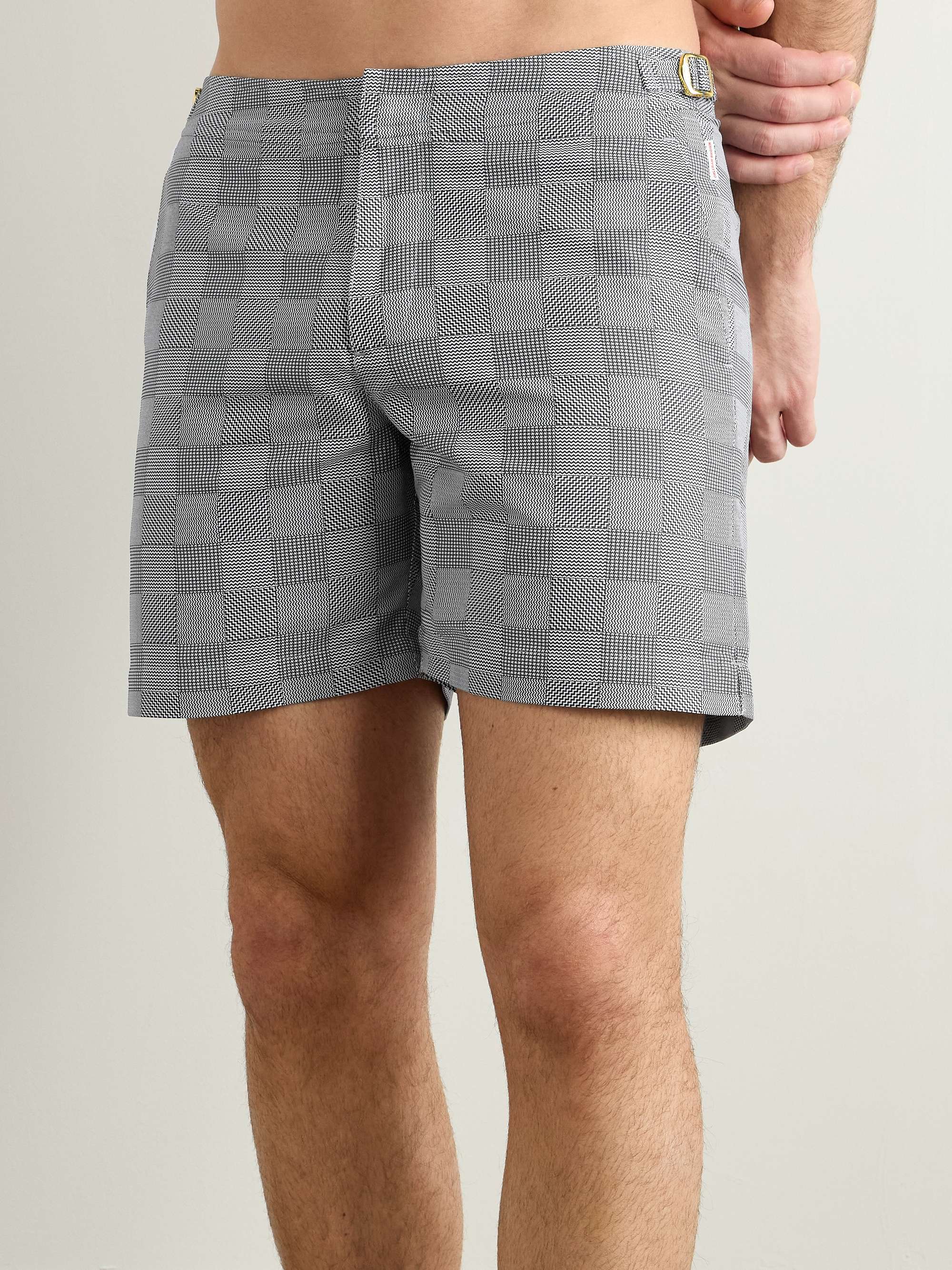 + 007 Bulldog Straight-Leg Checked Recycled Swim Shorts view