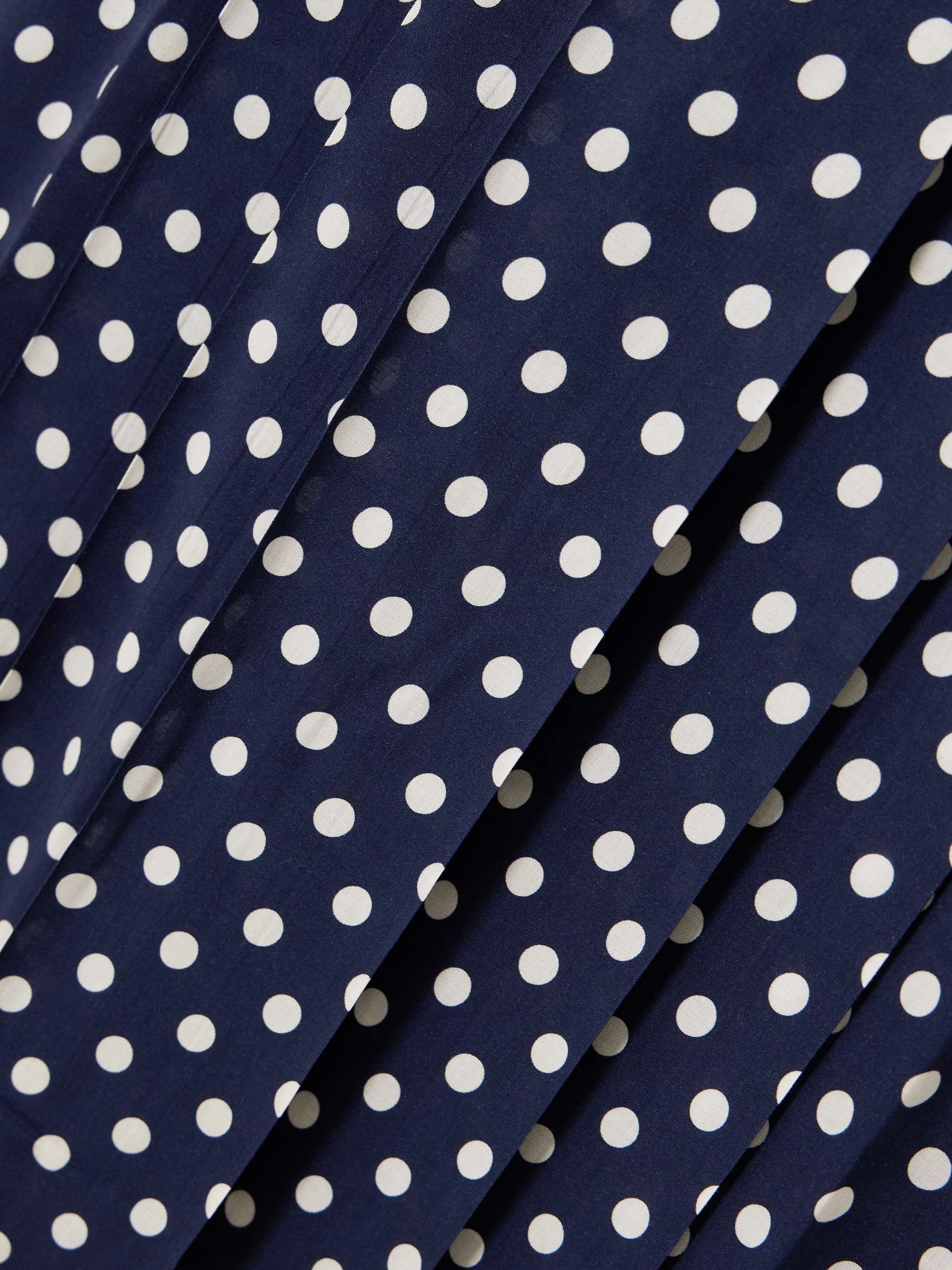 Polka-dot crepe de chine midi shirt dress view