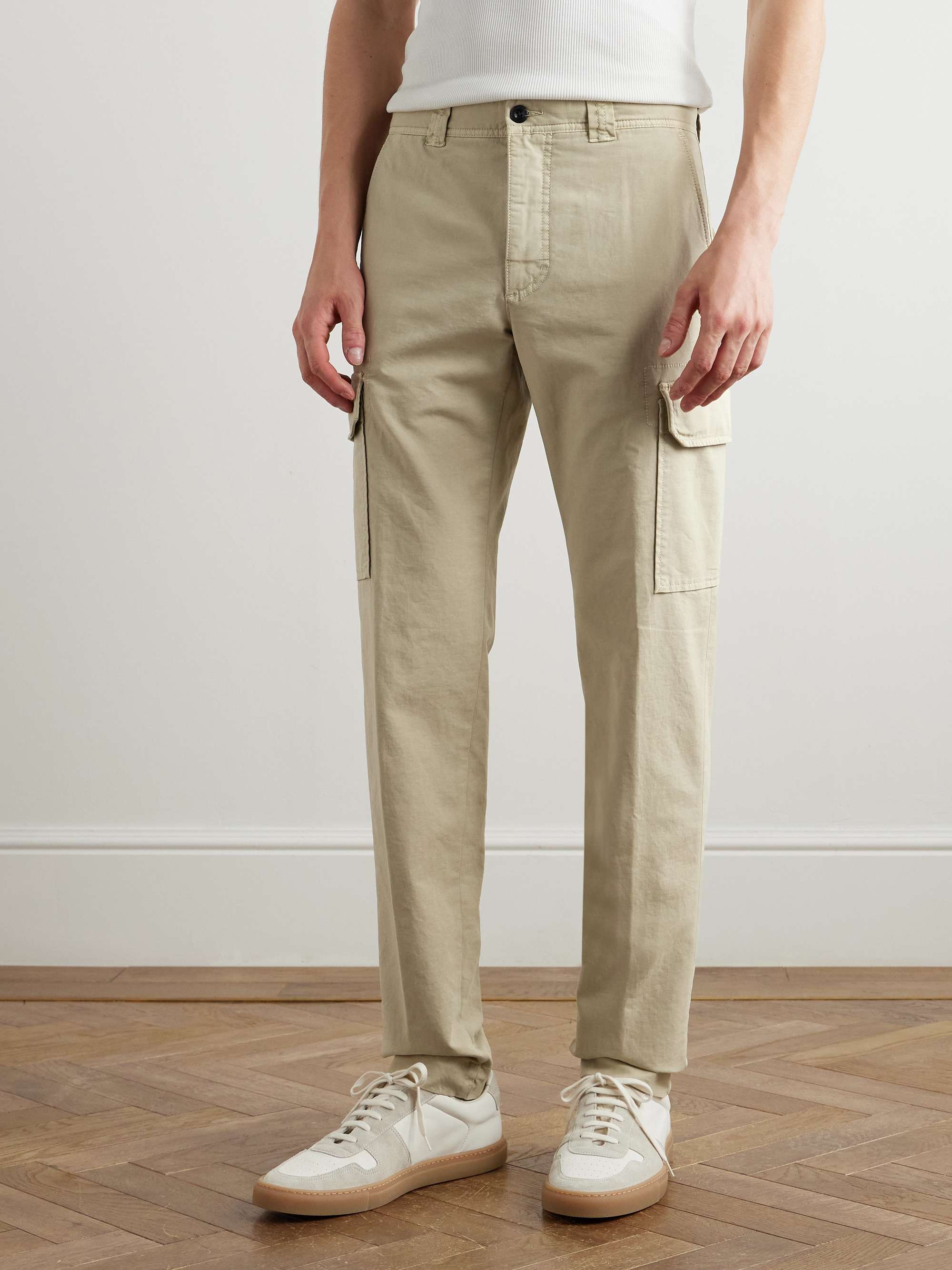Tapered Cotton-Blend Cargo Trousers view
