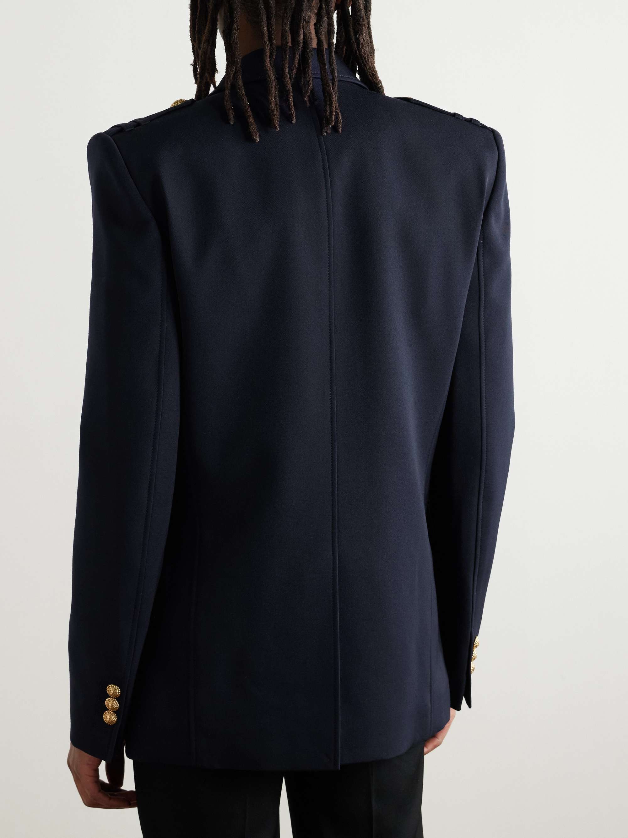 Double-Breasted Wool-Canvas Blazer view