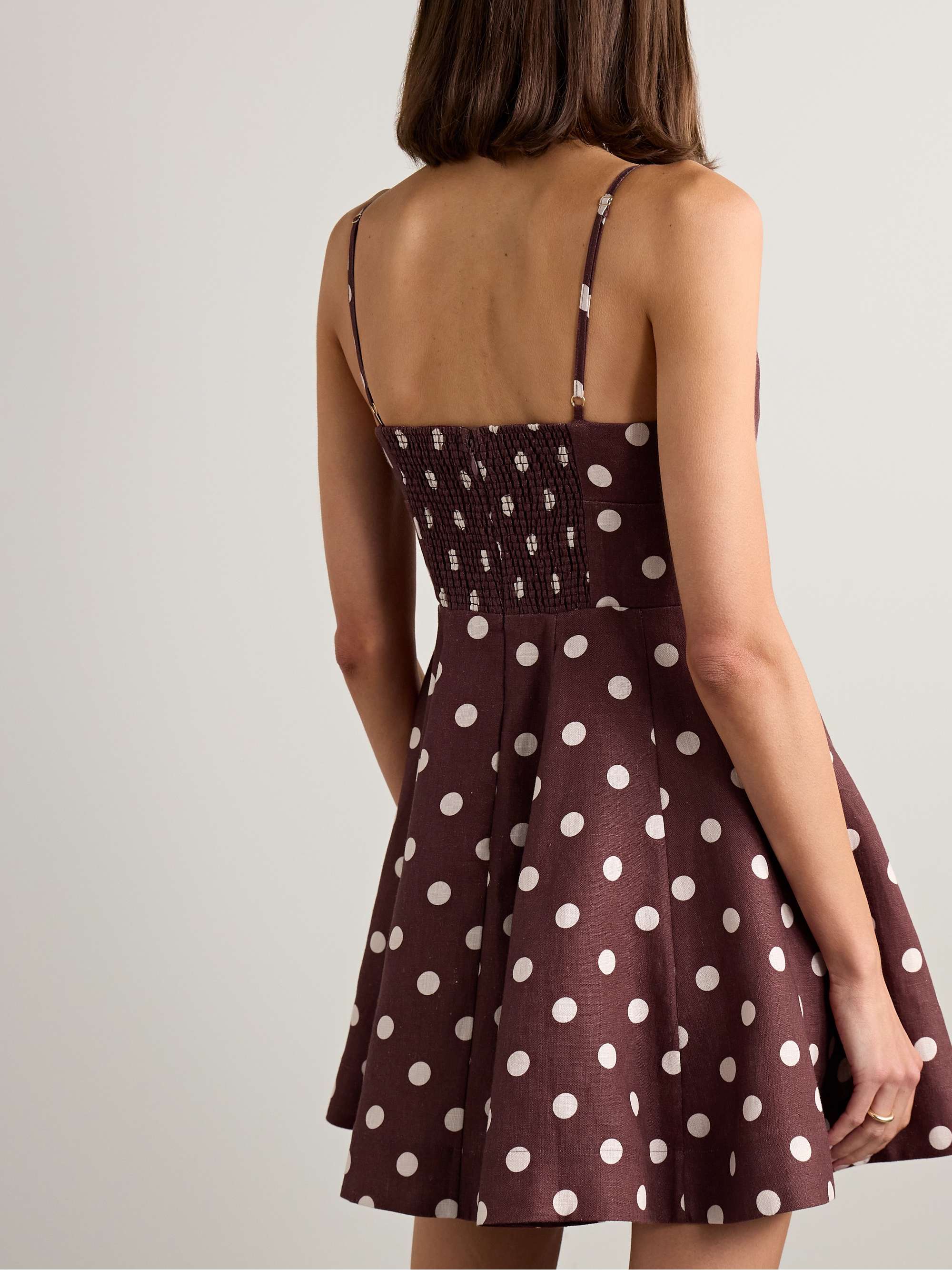 Acacia polka-dot linen mini dress view