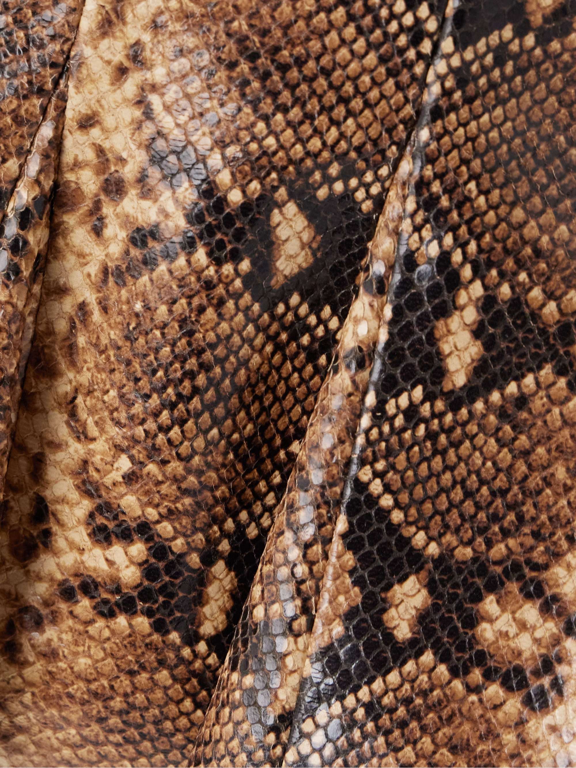 Izabel paneled snake-effect leather peplum top view