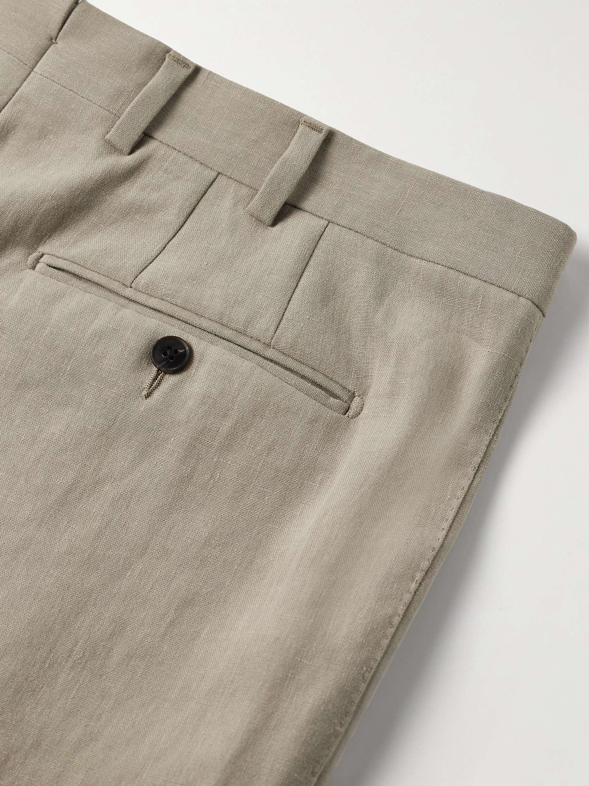 Amo Wide-Leg Pleated Linen Suit Trousers view