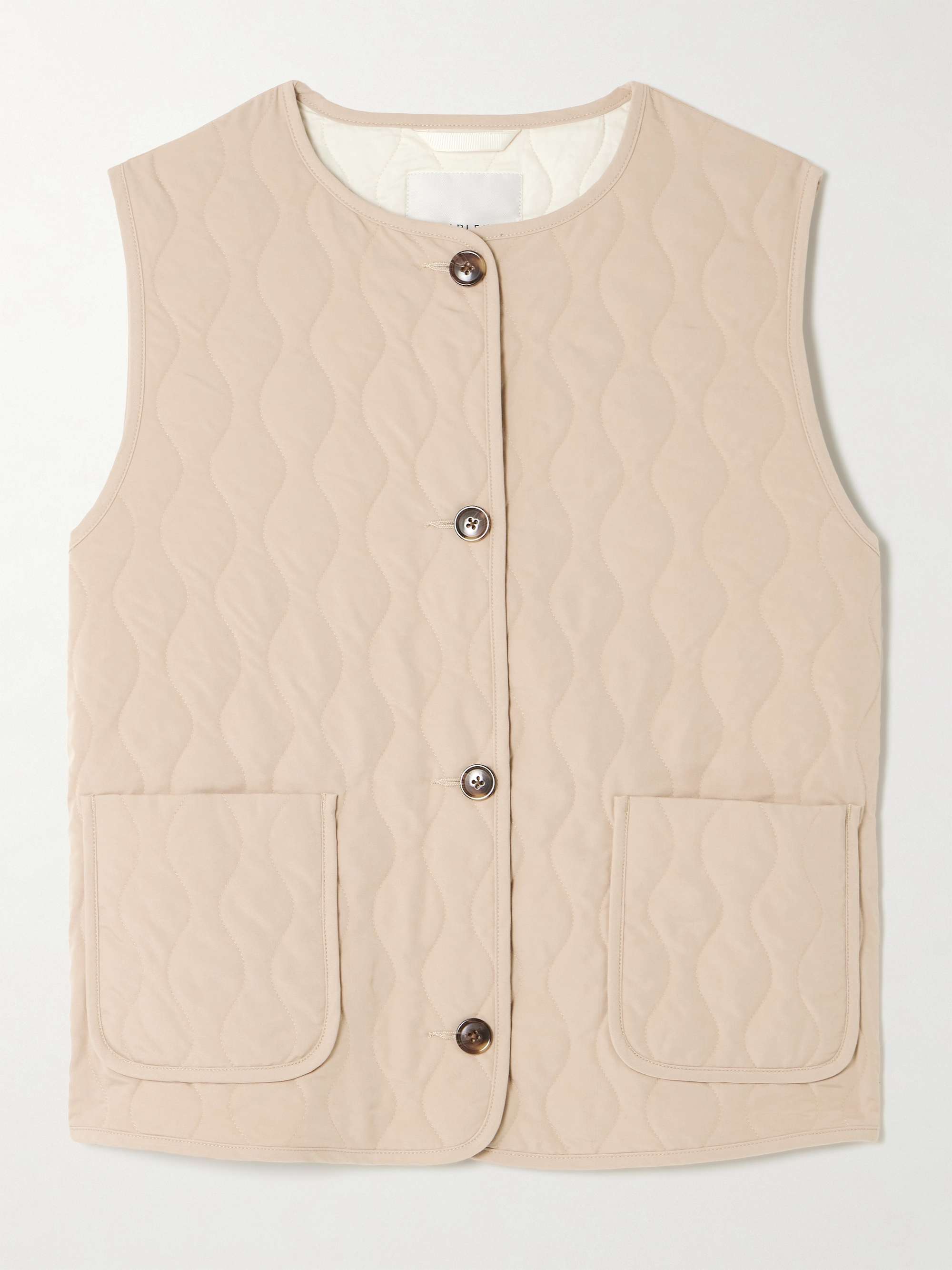 Quilted padded twill vest view
