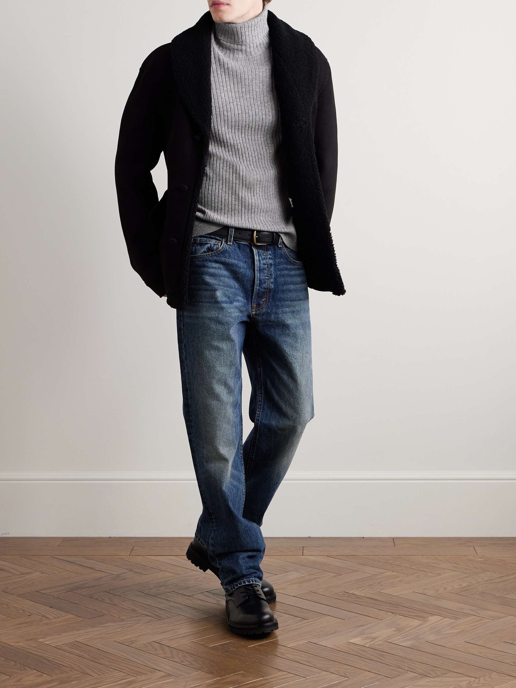 Cole Slim-Fit Ribbed Cashmere Rollneck Sweater view