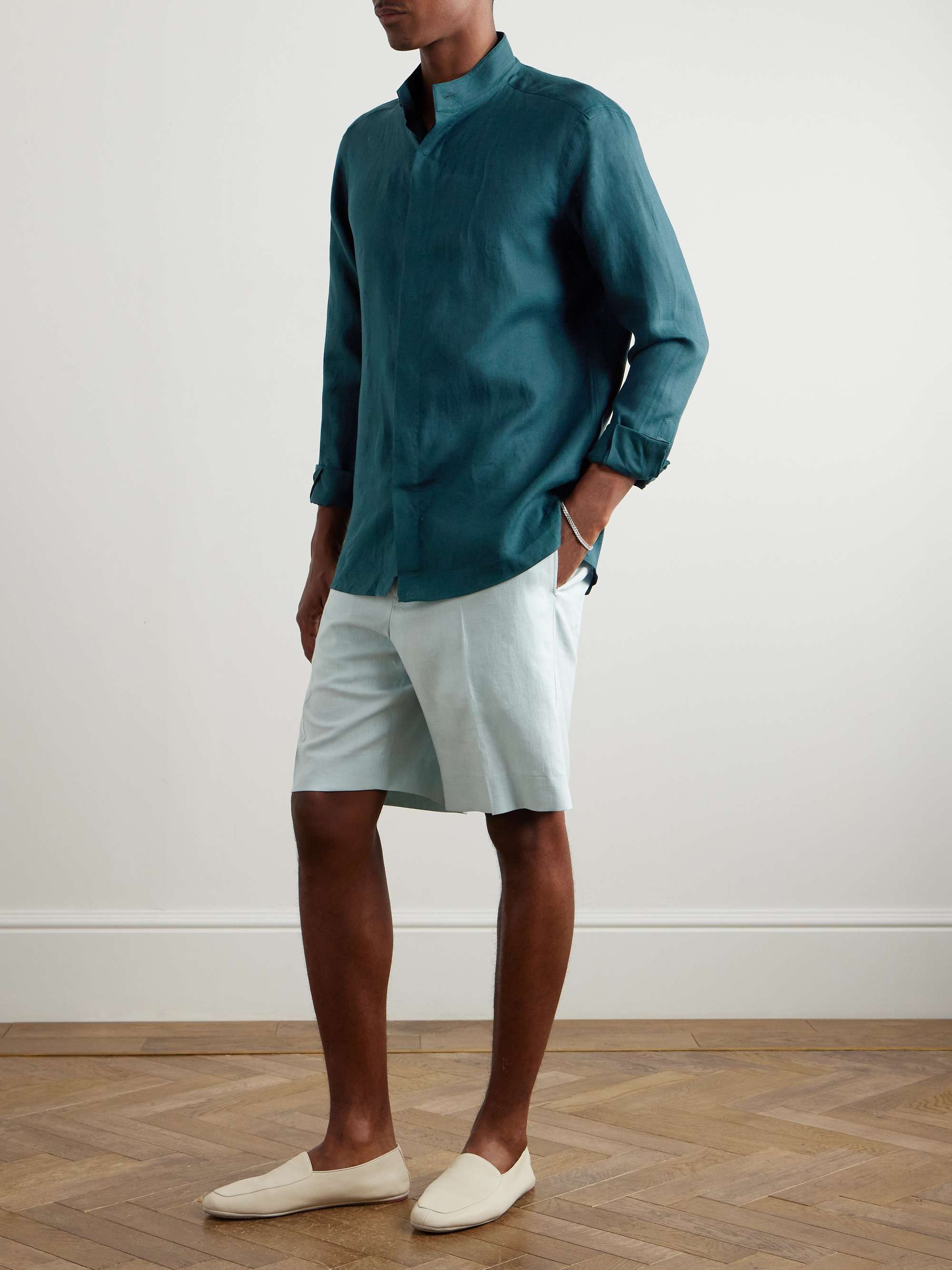 Grandad-Collar Oasi Linen Shirt view