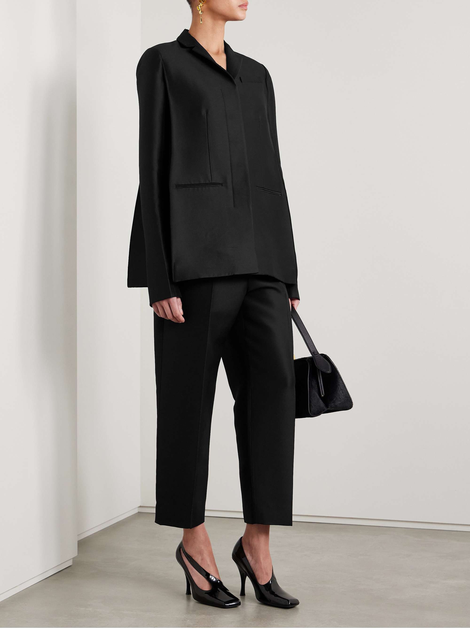 Crittan wool and silk-blend faille blazer view