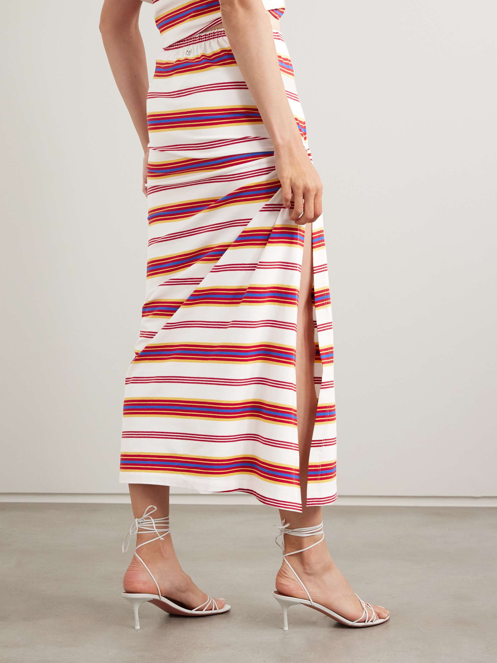 Embellished striped stretch-jersey maxi skirt view