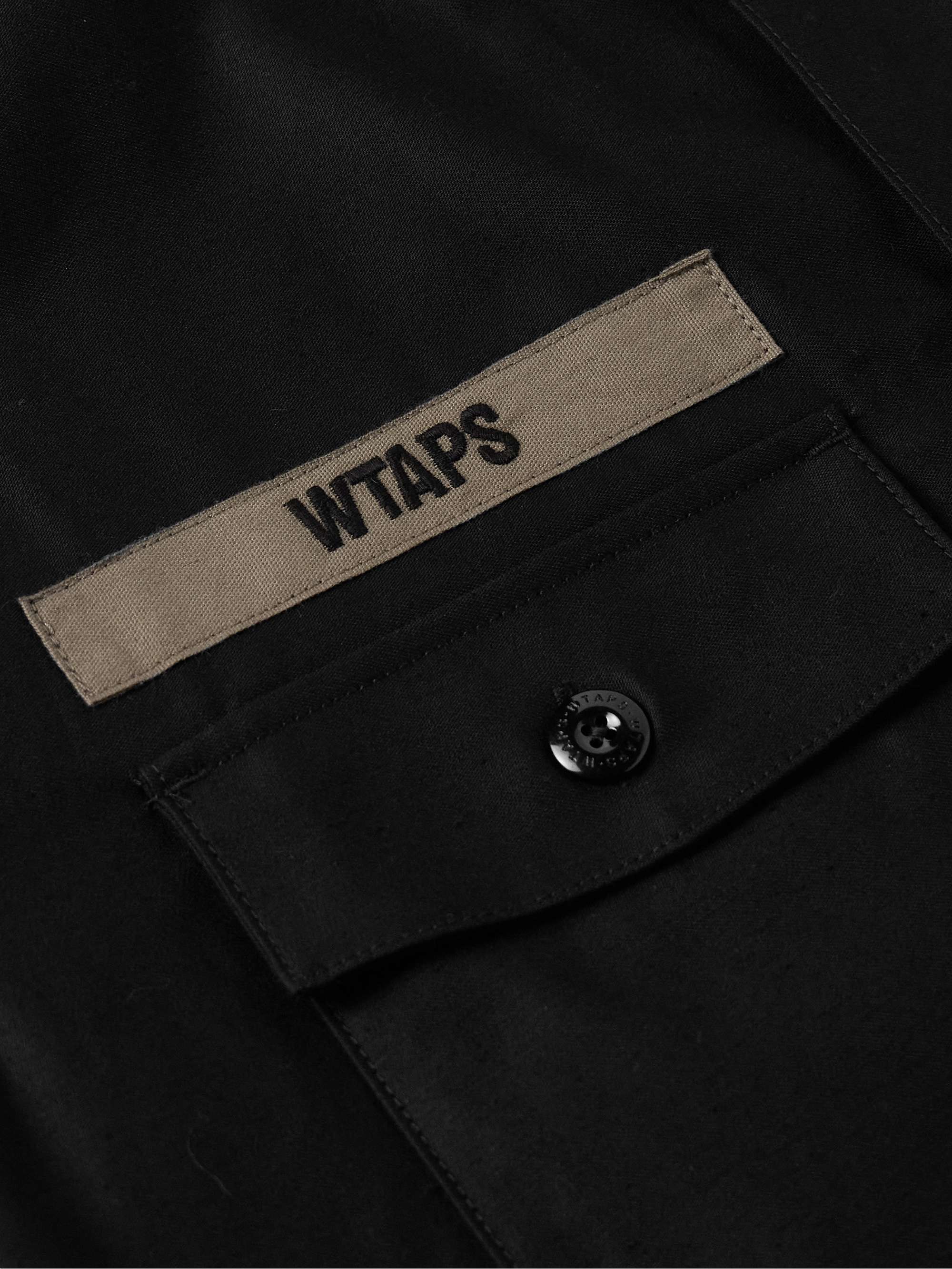 Webbing-Trimmed Logo-Embroidered Cotton Overshirt view