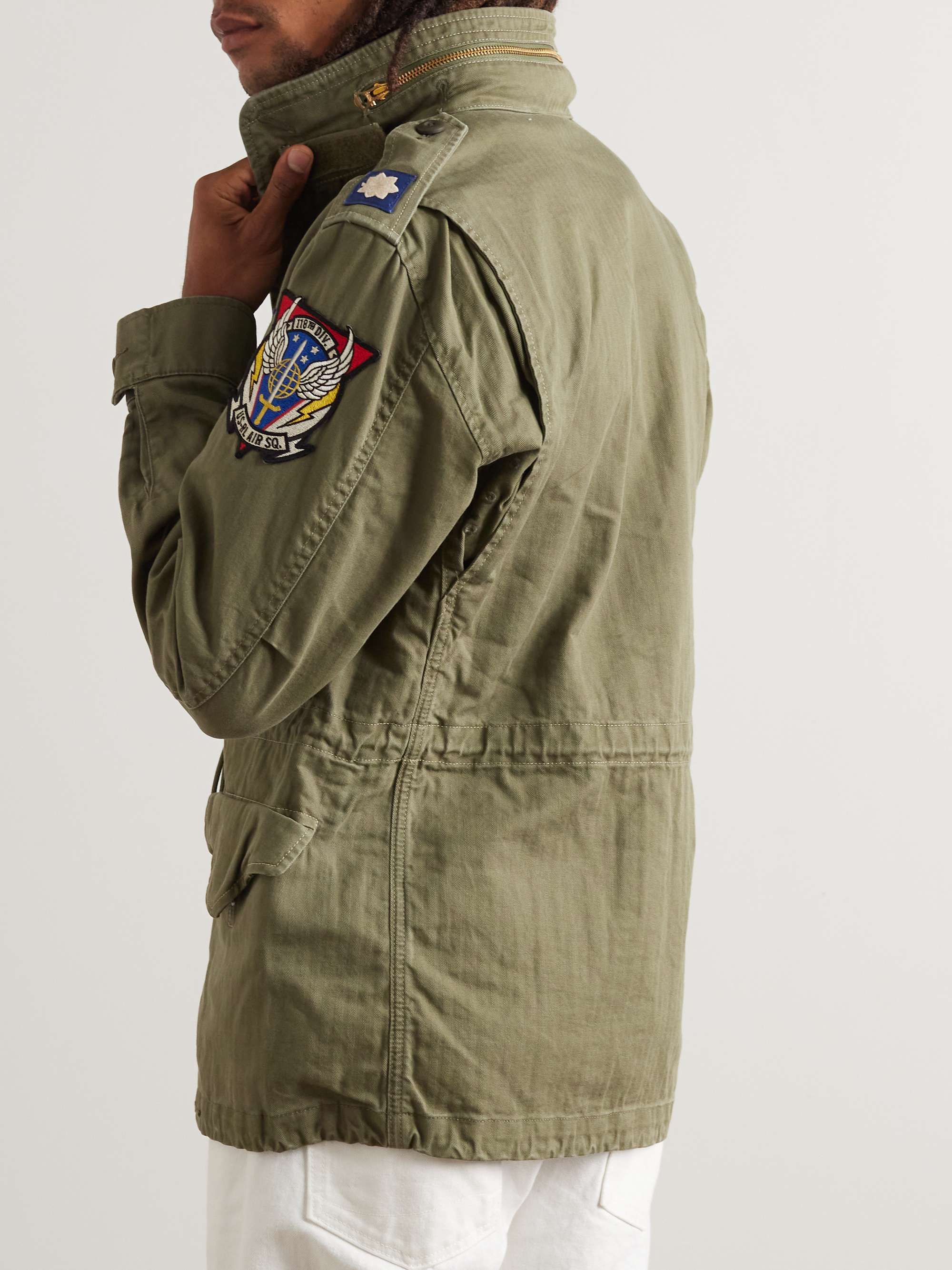 M65 Logo-Appliquéd Herringbone Cotton Field Jacket view