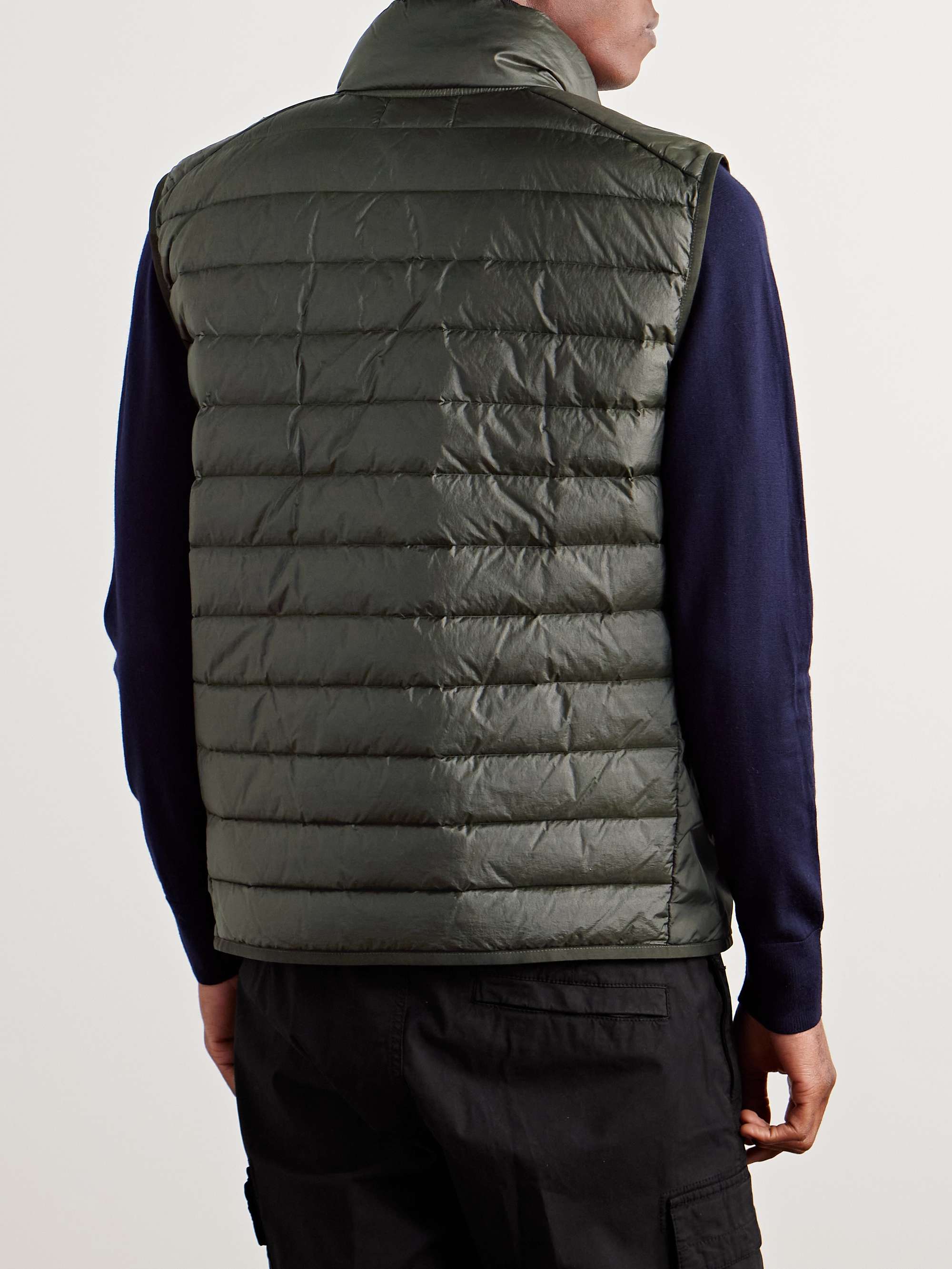 Logo-Appliquéd Padded Quilted Recycled-Shell Down Gilet view