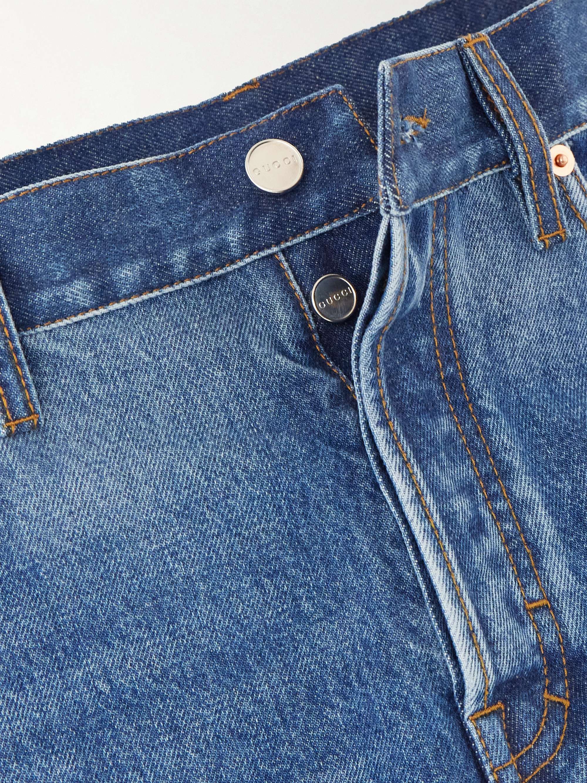 Patchwork low-rise boyfriend jeans view