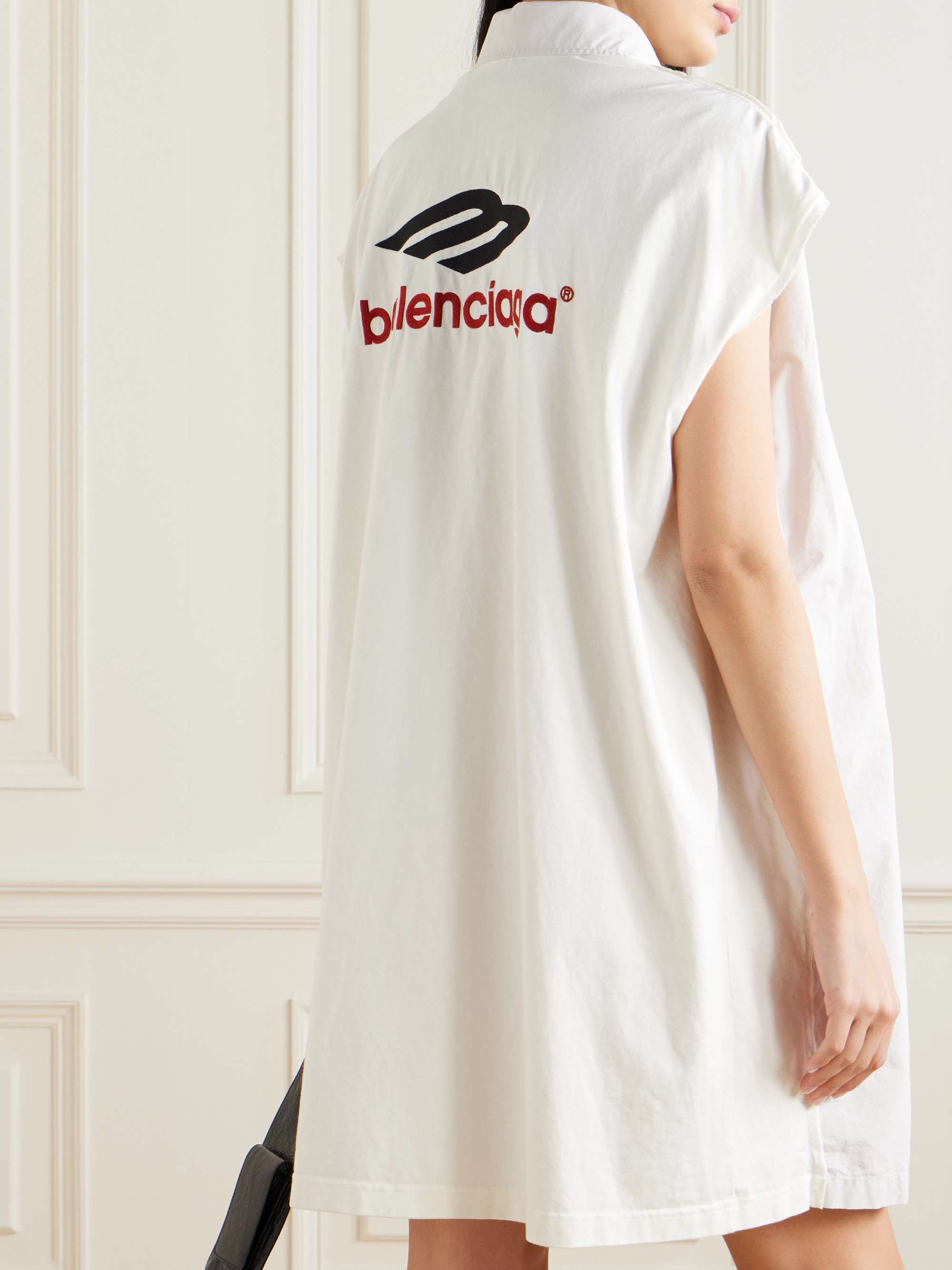 Paneled cotton-poplin shirt dress view