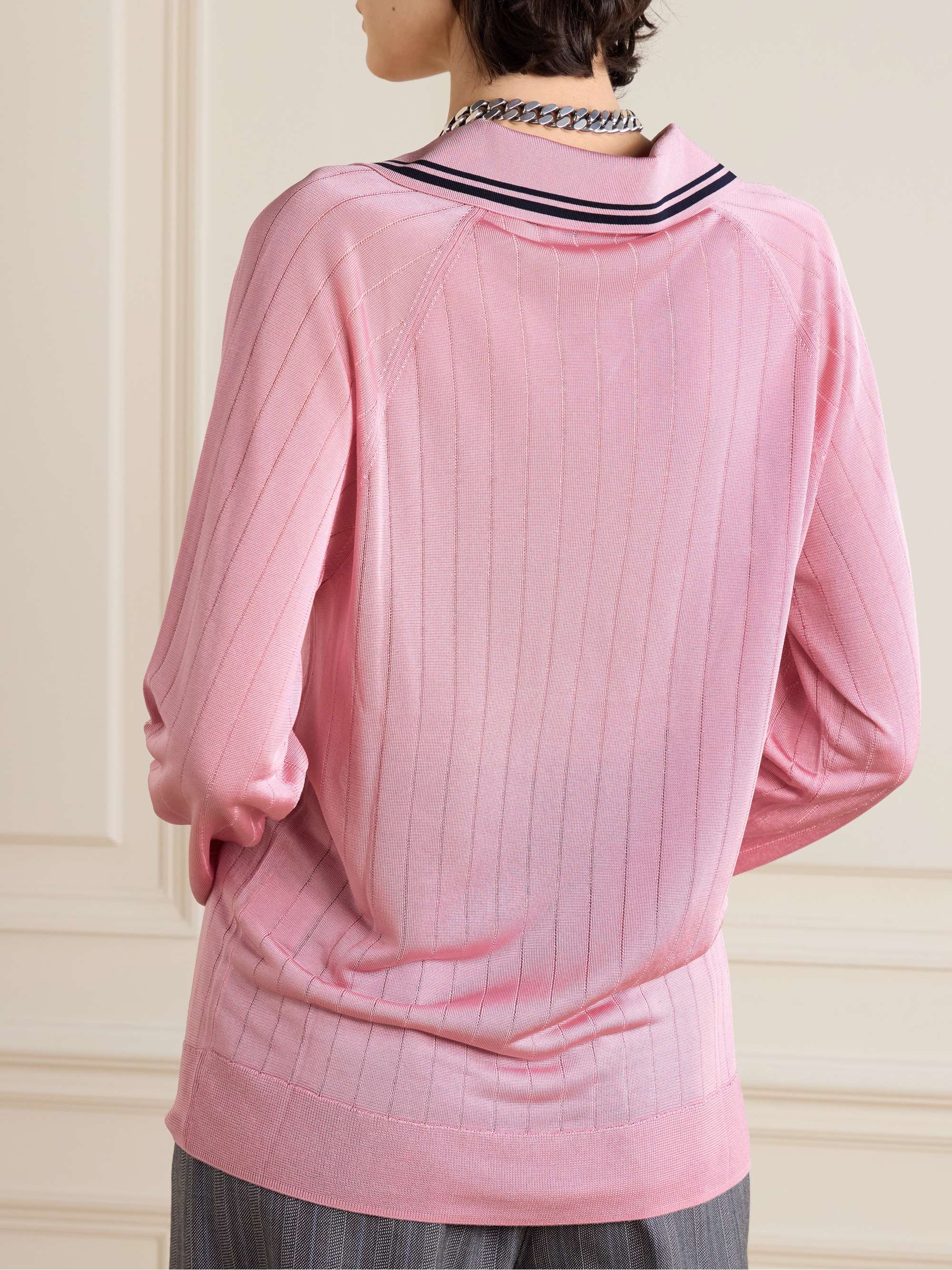 Roots embroidered ribbed polo shirt view