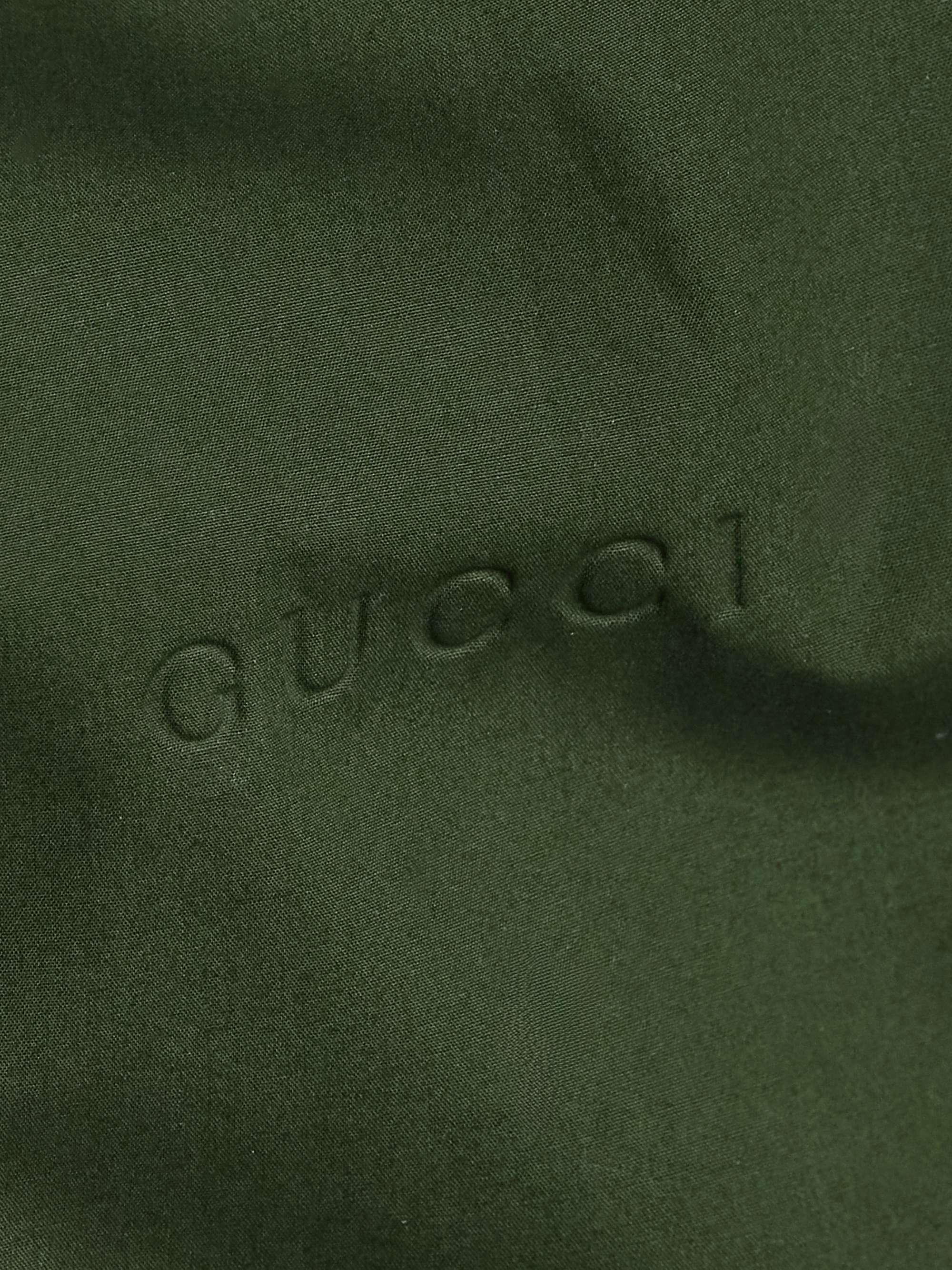 Oversized Logo-Debossed Cotton-Poplin Shirt view