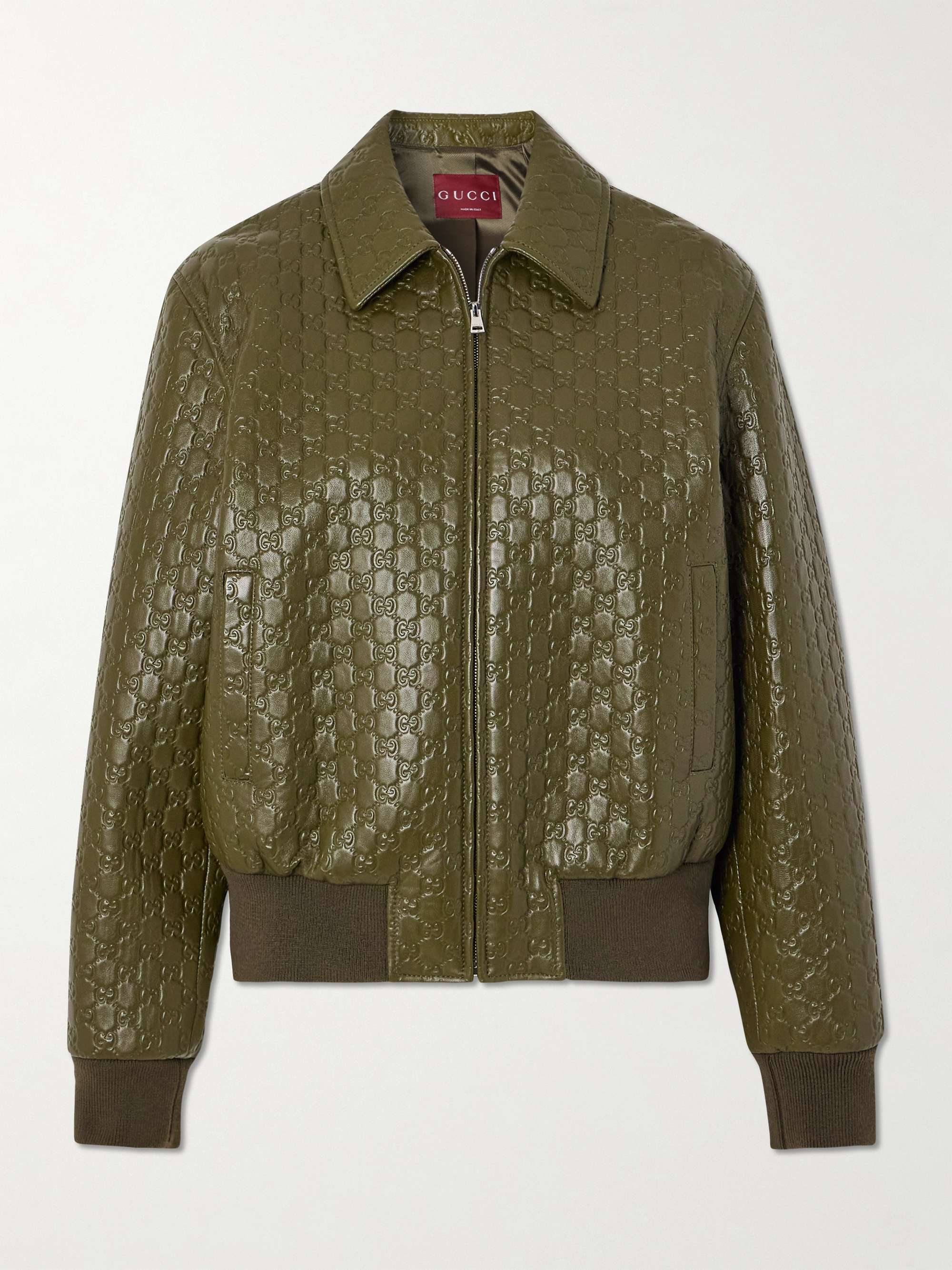Embossed leather jacket view