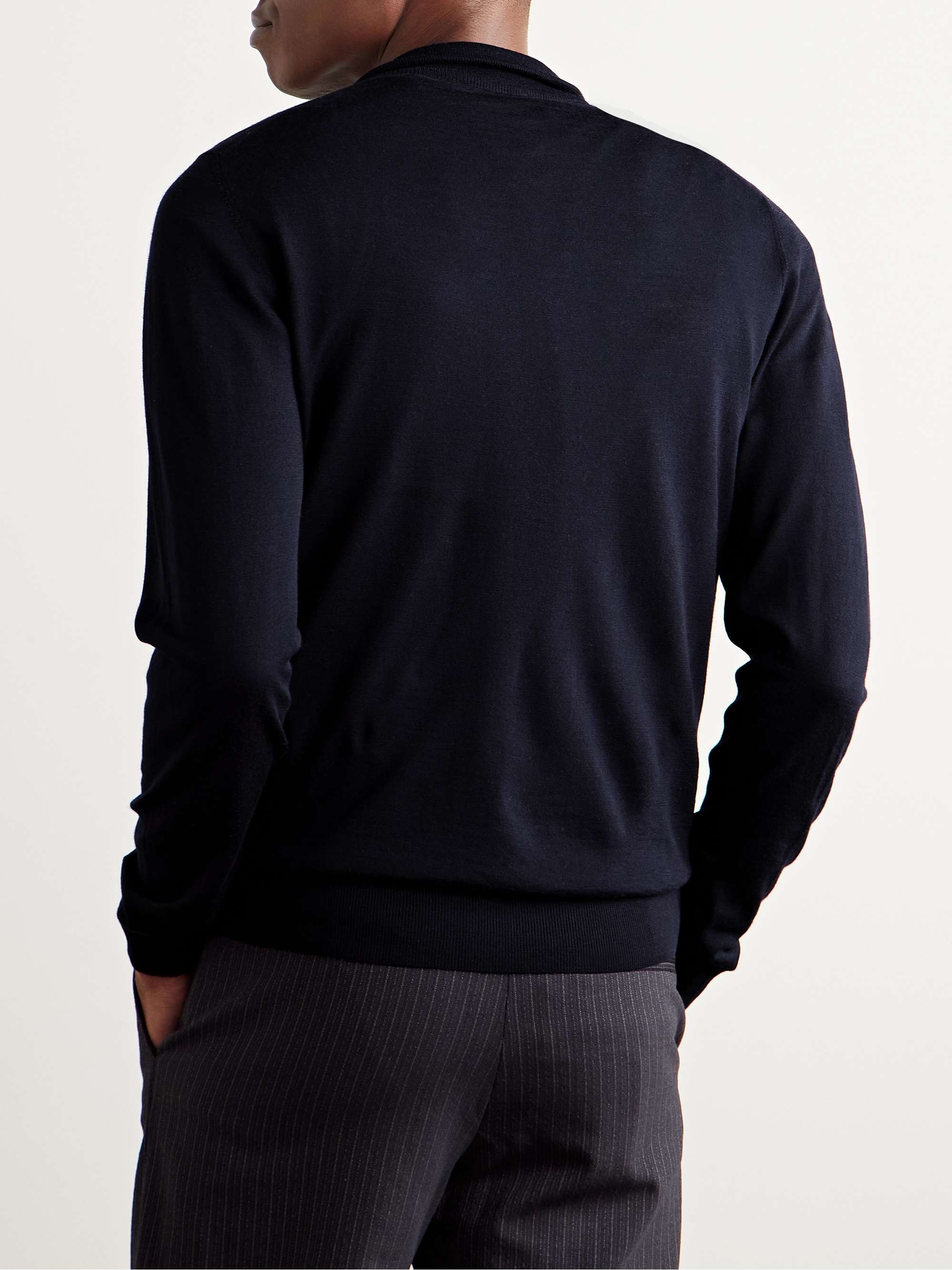 Slim-Fit Mulberry Silk and Cashmere-Blend Half-Zip Sweater view