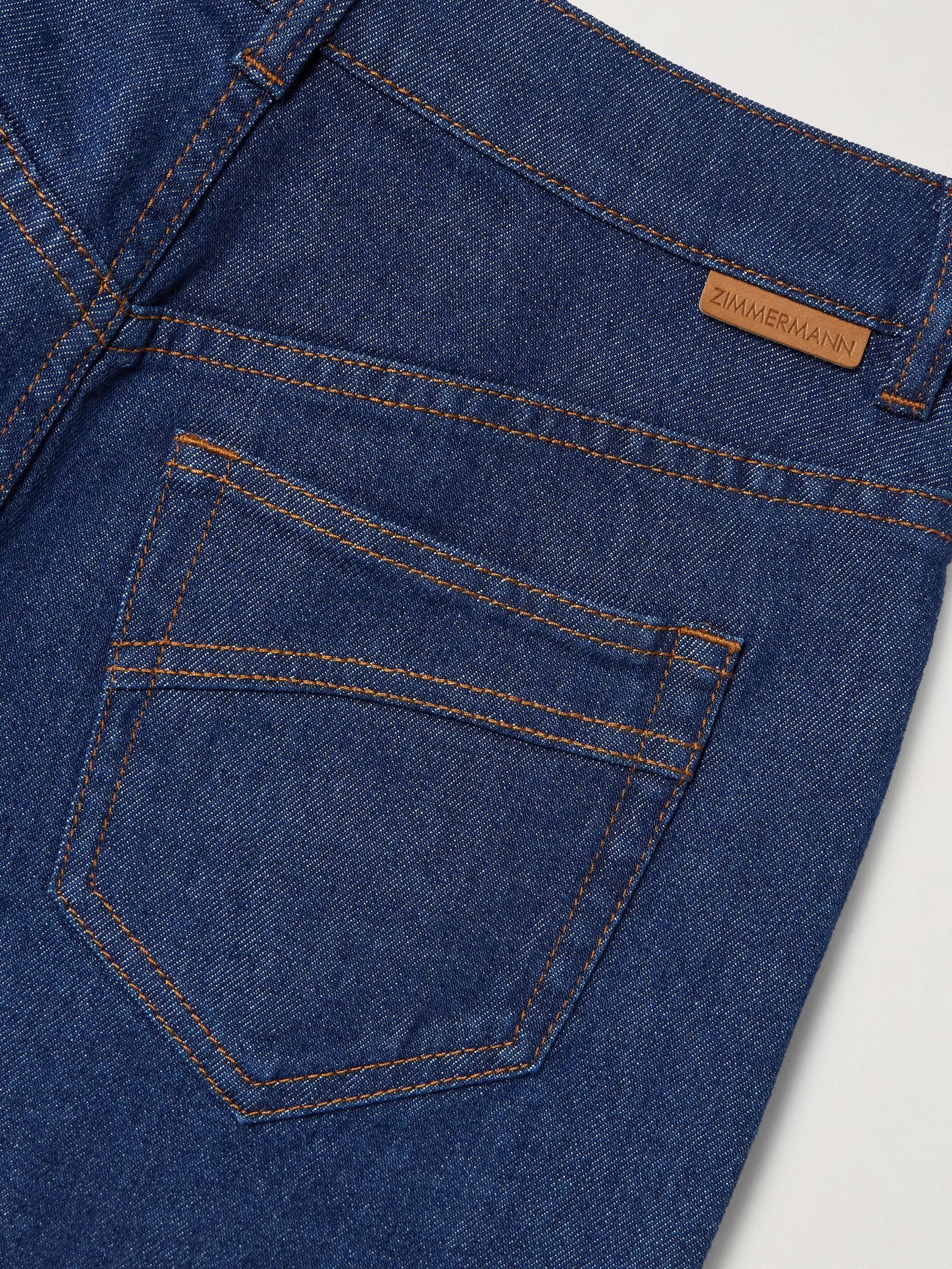 Illuminate belted high-rise barrel-leg jeans view