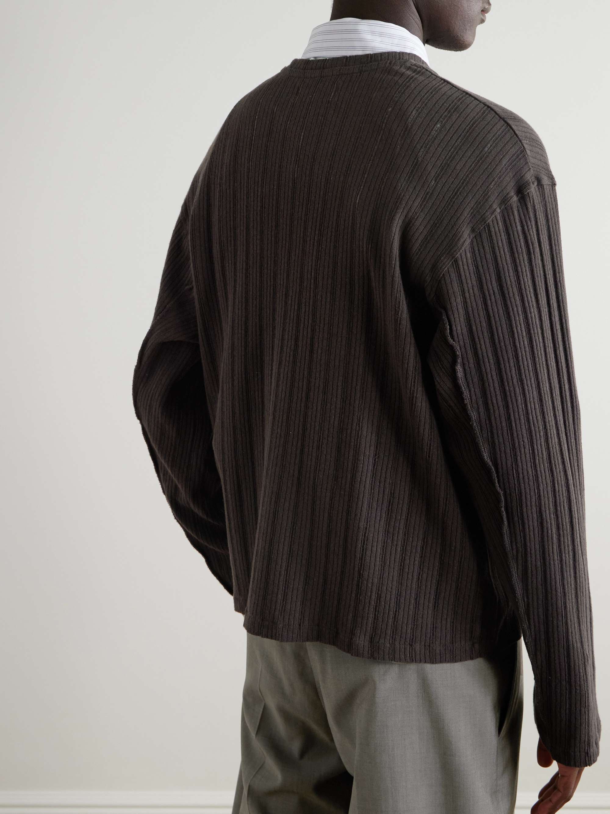 Ribbed Organic Cotton and Linen-Blend Sweater view