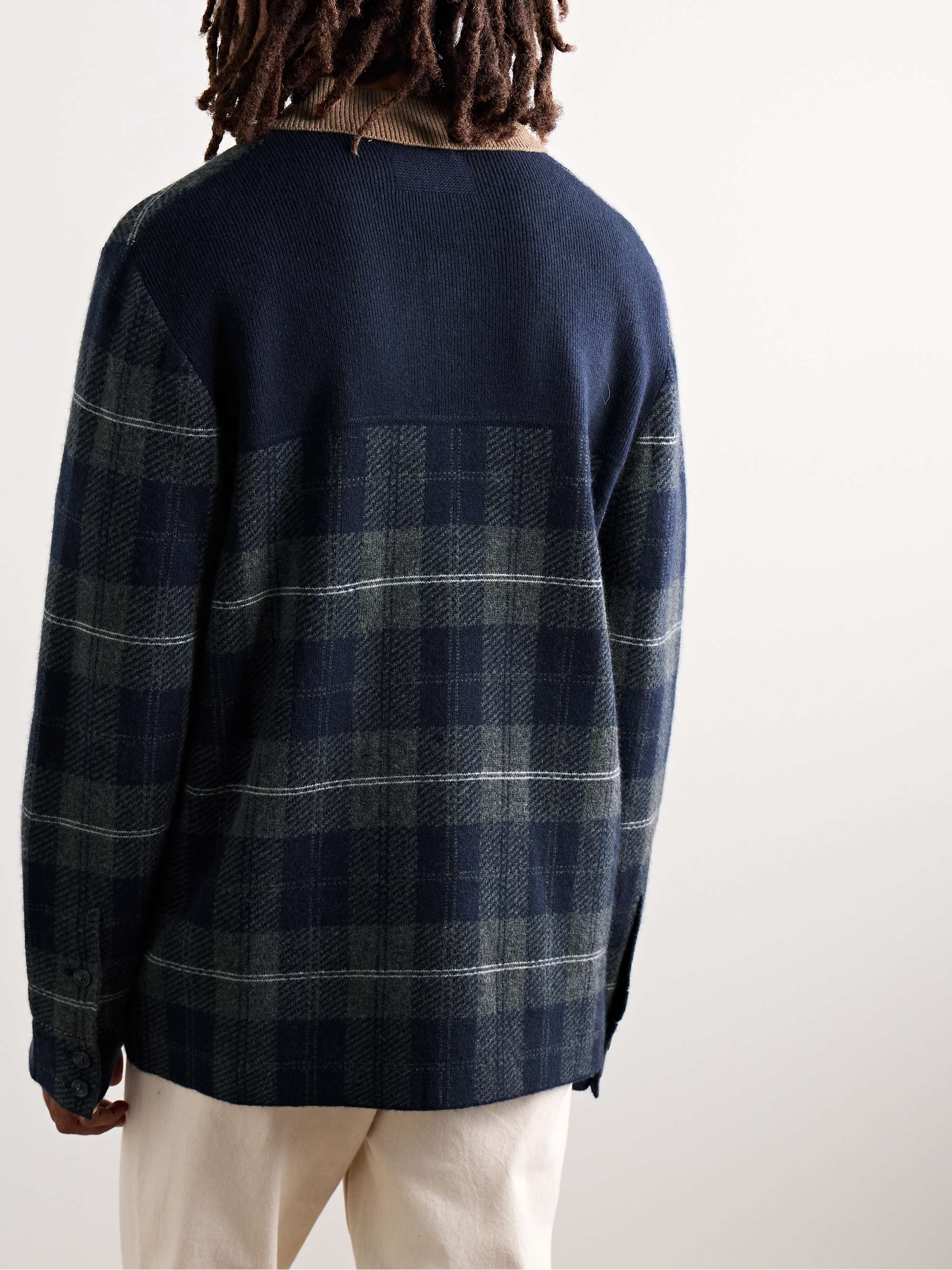 Checked Wool and Cashmere-Blend Overshirt view