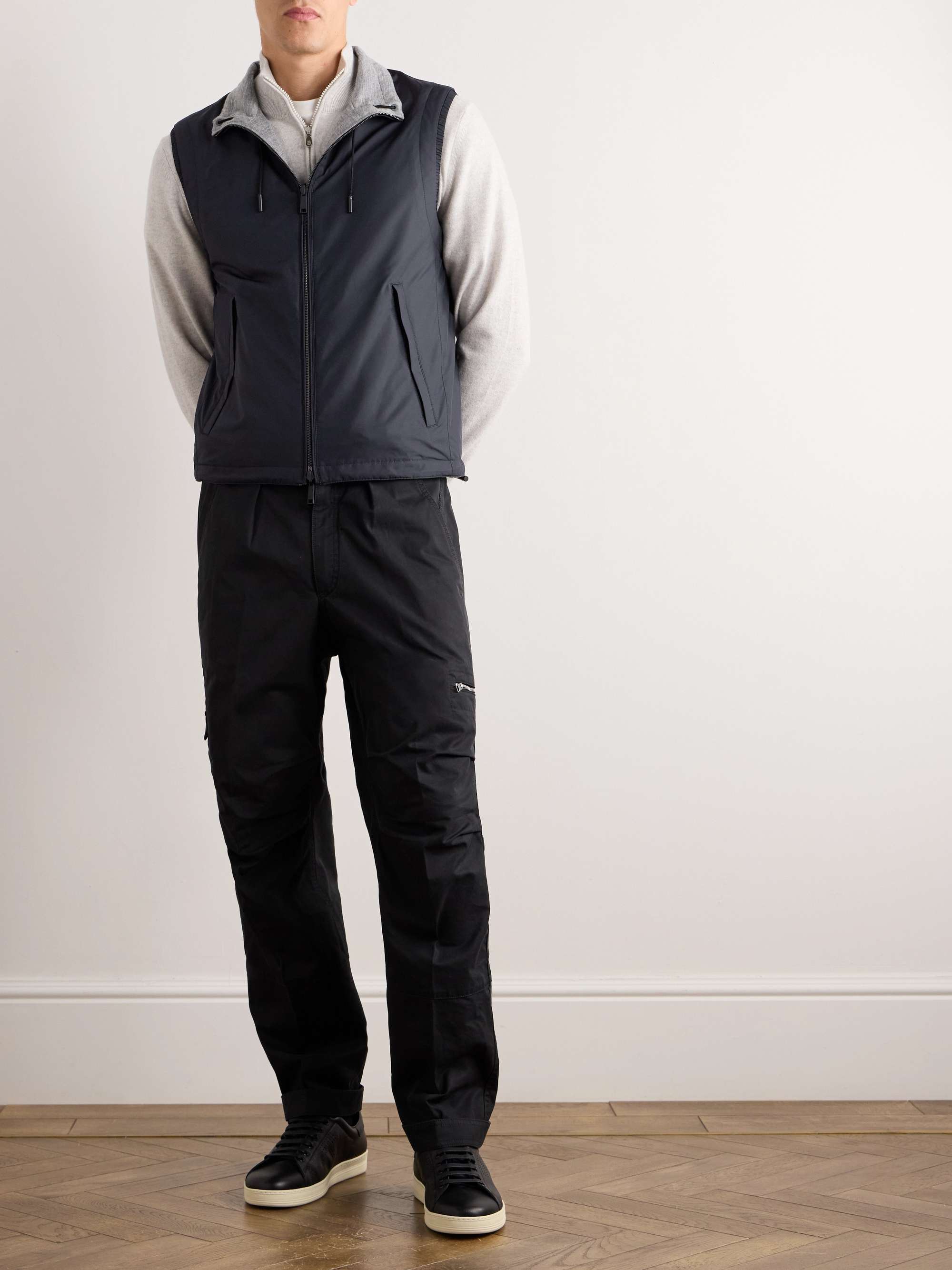 Reversible Shell and Cashmere-Blend Twill Gilet view