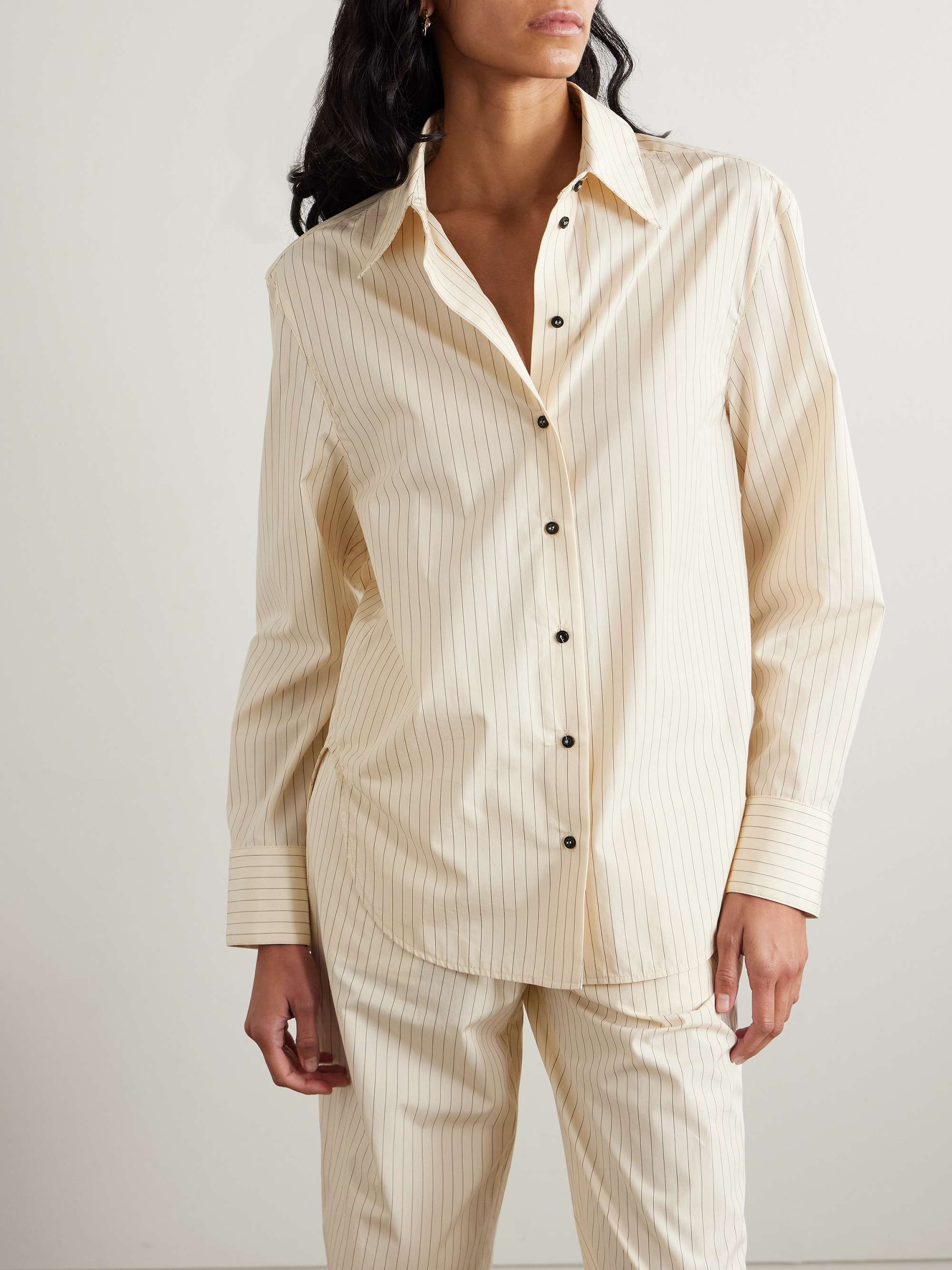 Alim pinstriped cotton-poplin shirt view