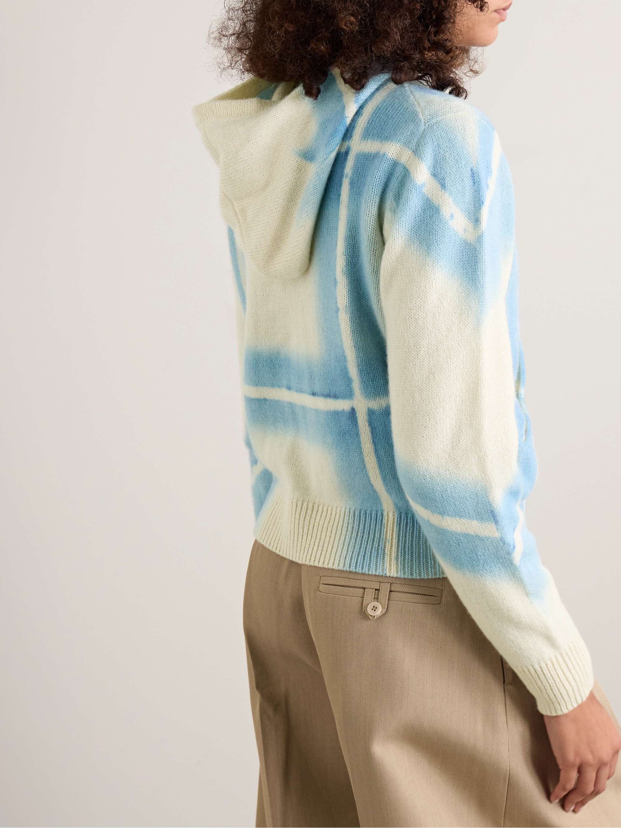Tie-dyed cashmere hoodie view