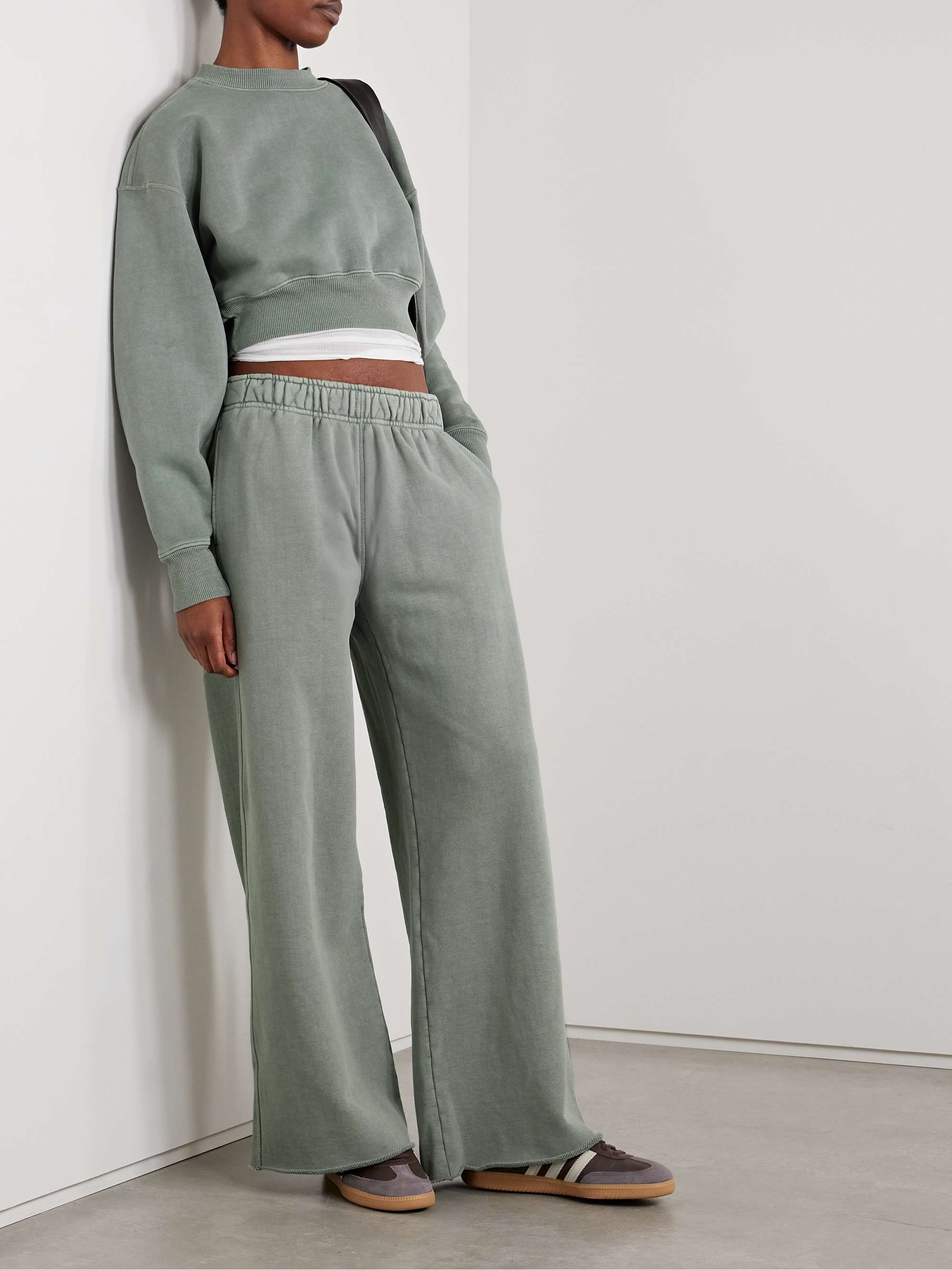 Cropped cotton-jersey sweatshirt view