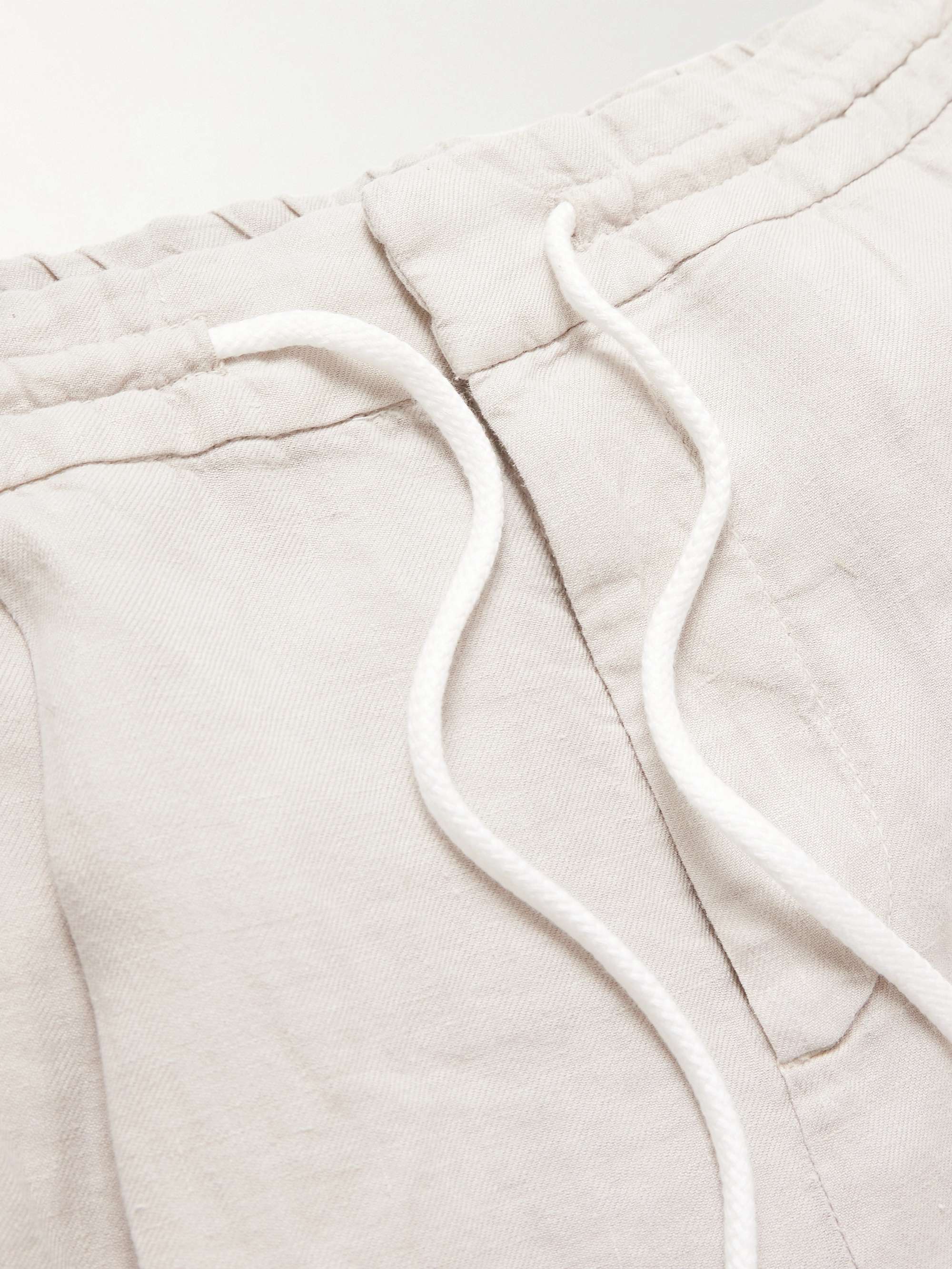 Straight-Leg Linen Drawstring Trousers view