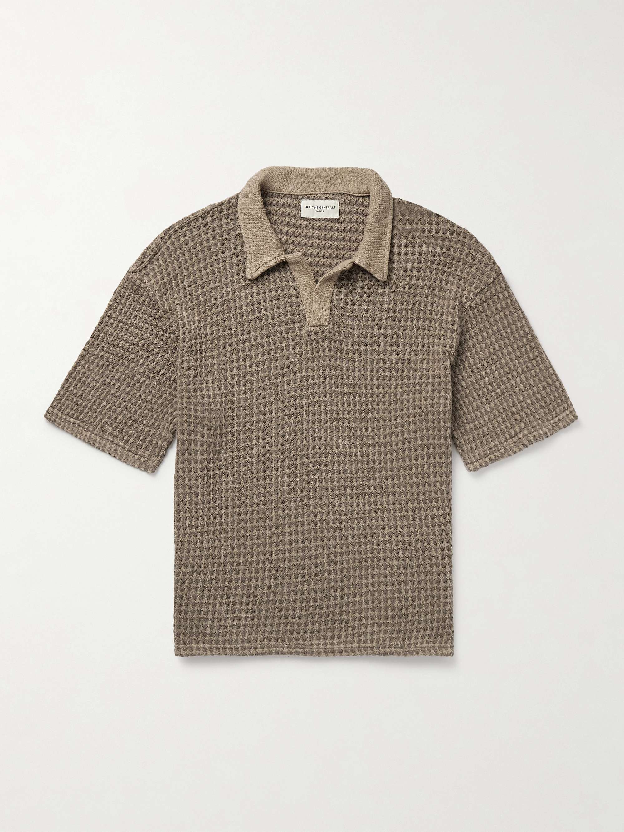 Pele Jacquard-Knit Cotton Polo Shirt view