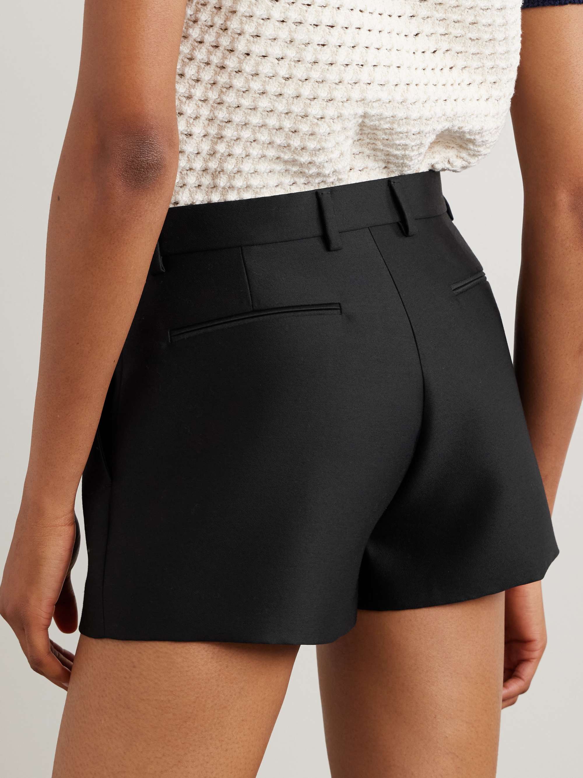 Wool and silk-blend twill shorts view