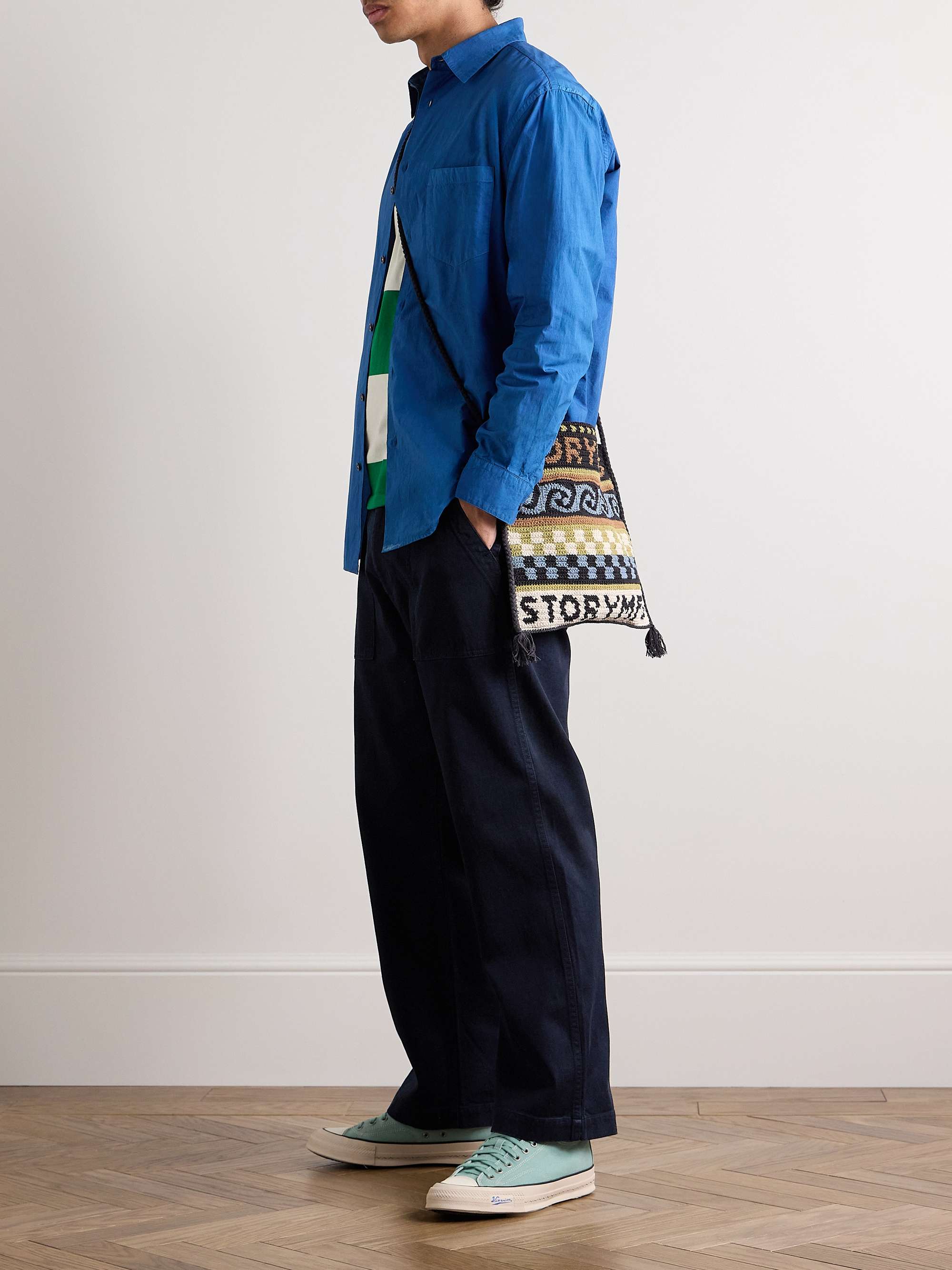 Straight-Leg Indigo-Dyed TENCEL™ Lyocell-Blend Twill Trousers view