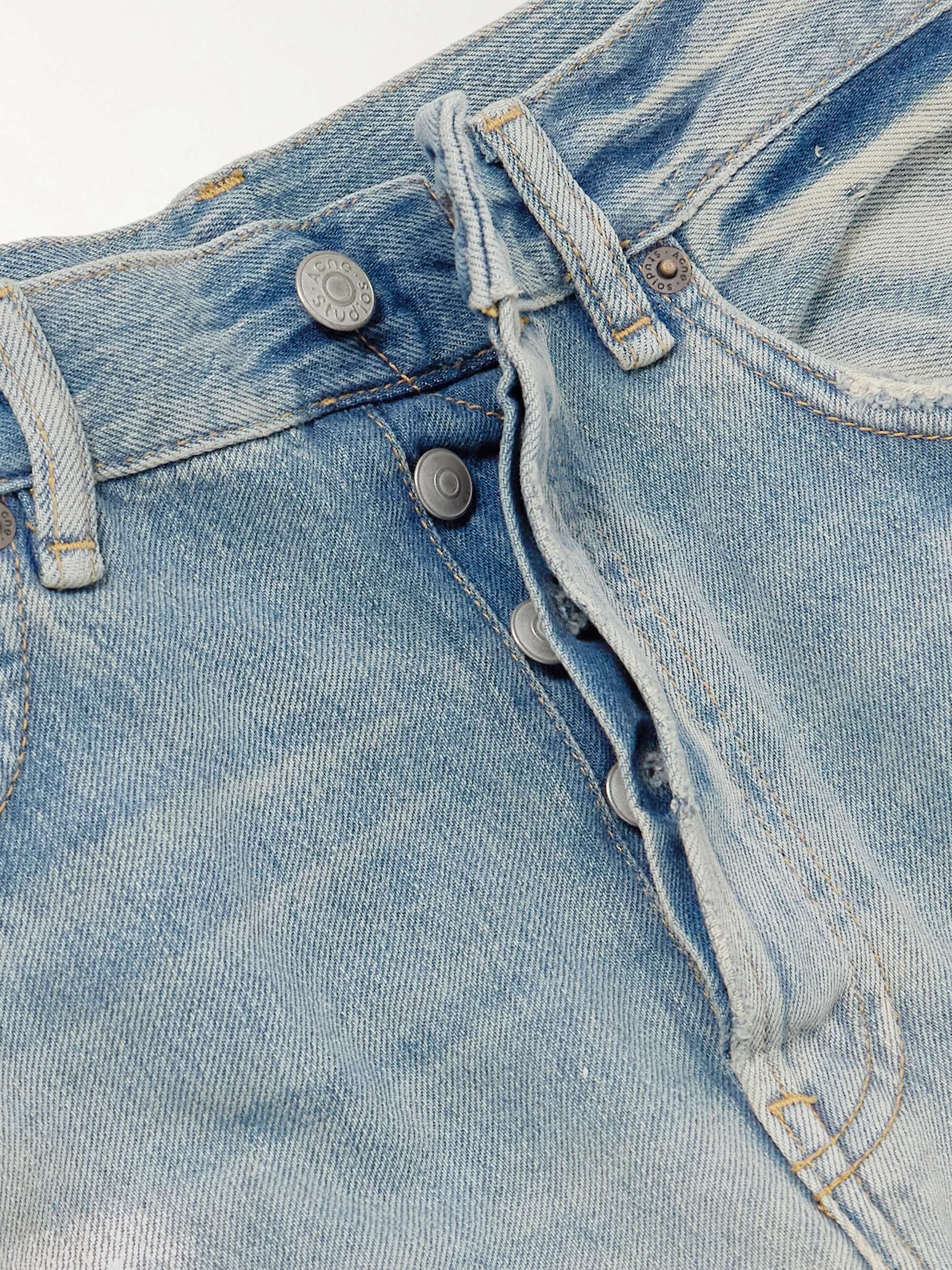 2021 distressed mid-rise straight-leg organic jeans view